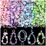 TINKRSTUFF Assorted 180-240PCS Acrylic Beads for Bracelet Making, Flower Bow Butterfly Candy GummyBear Aesthetic Bracelet Charms,Cute Beads for Jewelry Making DIY Necklace Keychain Phone Charm