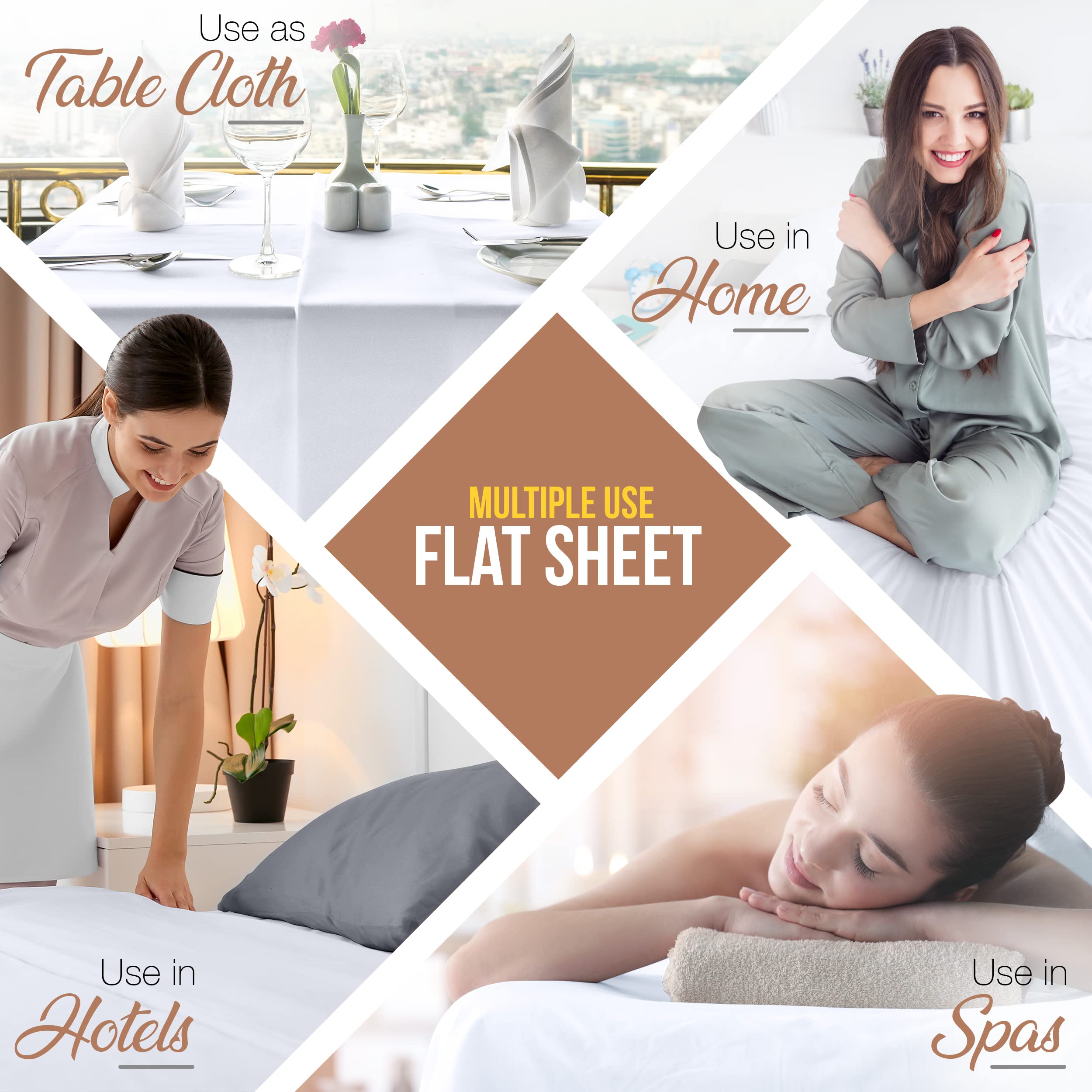 Utopia Bedding Flat Sheet - 1 Pack (Queen, White) - Soft Brushed Microfiber Fabric - Shrinkage & Fade Resistant Top Sheet - Easy Care Bed Sheet