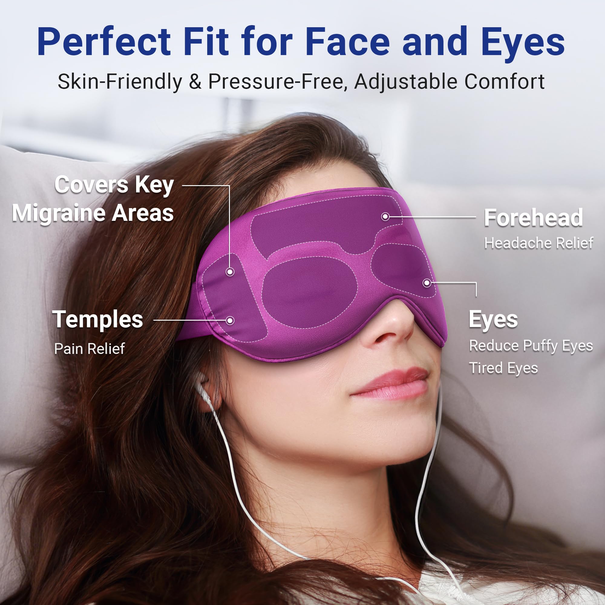 Cooling Eye Mask for Puffy Eyes: Cold Compress for Migraines Headache After Surgery and Puffiness, Relaxation Gifts for Women, Gel Sleep Mask for Dark Circles, Reusable Face Ice Pack(Purple)