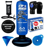 Marwan Sports Inflatable Punching Bag for Kids – 5-in-1 Birthday Set with Gloves, Pump & Fast Rebound – Fun Active Toy for Boys Ages 4-12