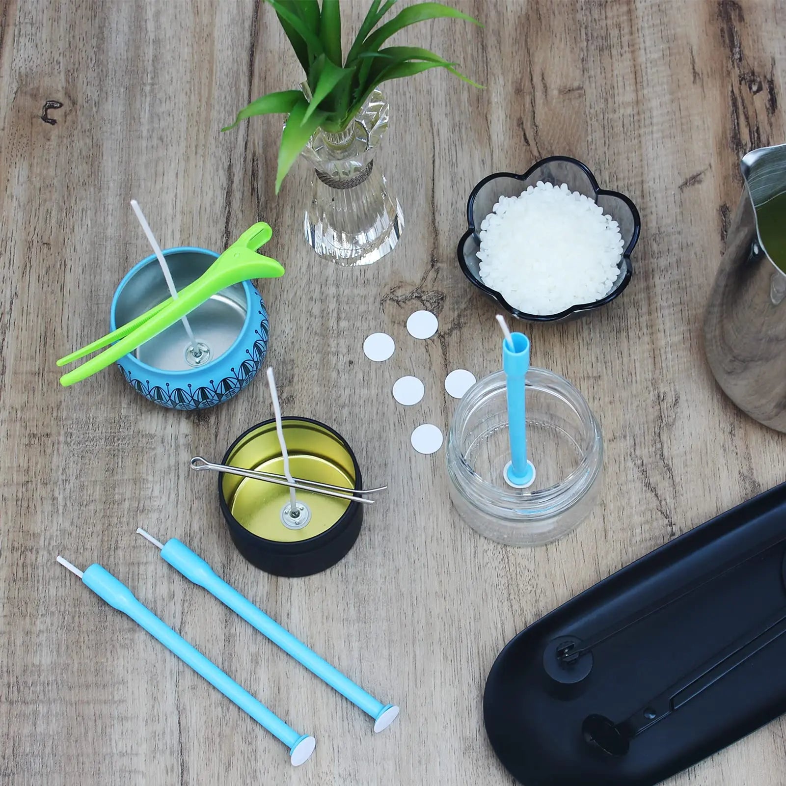 CandMak Candle Wick Kit - 60 Cotton Wicks with Candle Making Tools (Thick 4"+6"+8")