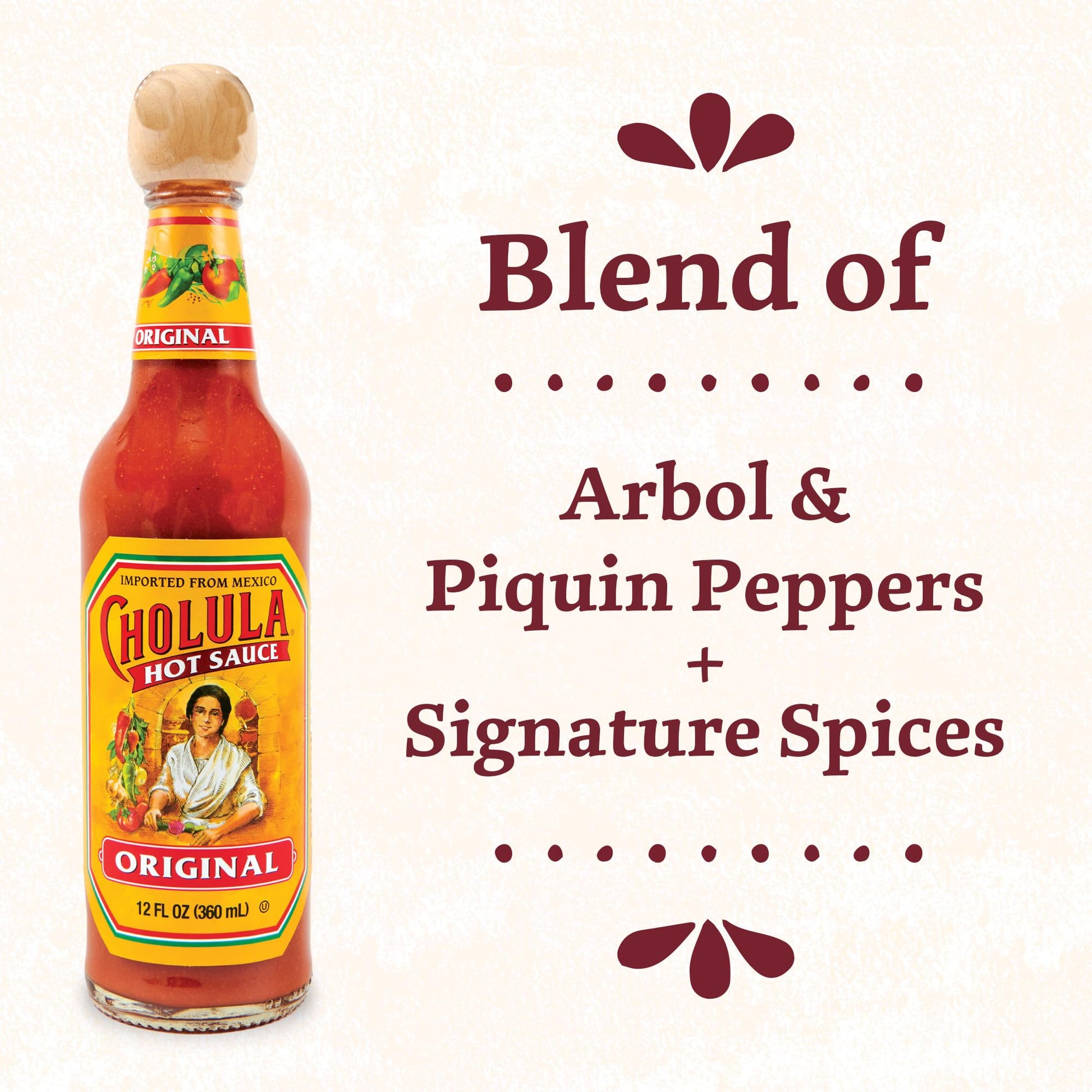 Cholula Hot Sauce Multipack, Original, Product of Mexico, Gift Set Includes Three 12 Fl Oz Bottles, Blend of Arbol & Piquin Peppers with Spices for Eggs, Rice, Tacos, Huevos Rancheros & More, 3 count