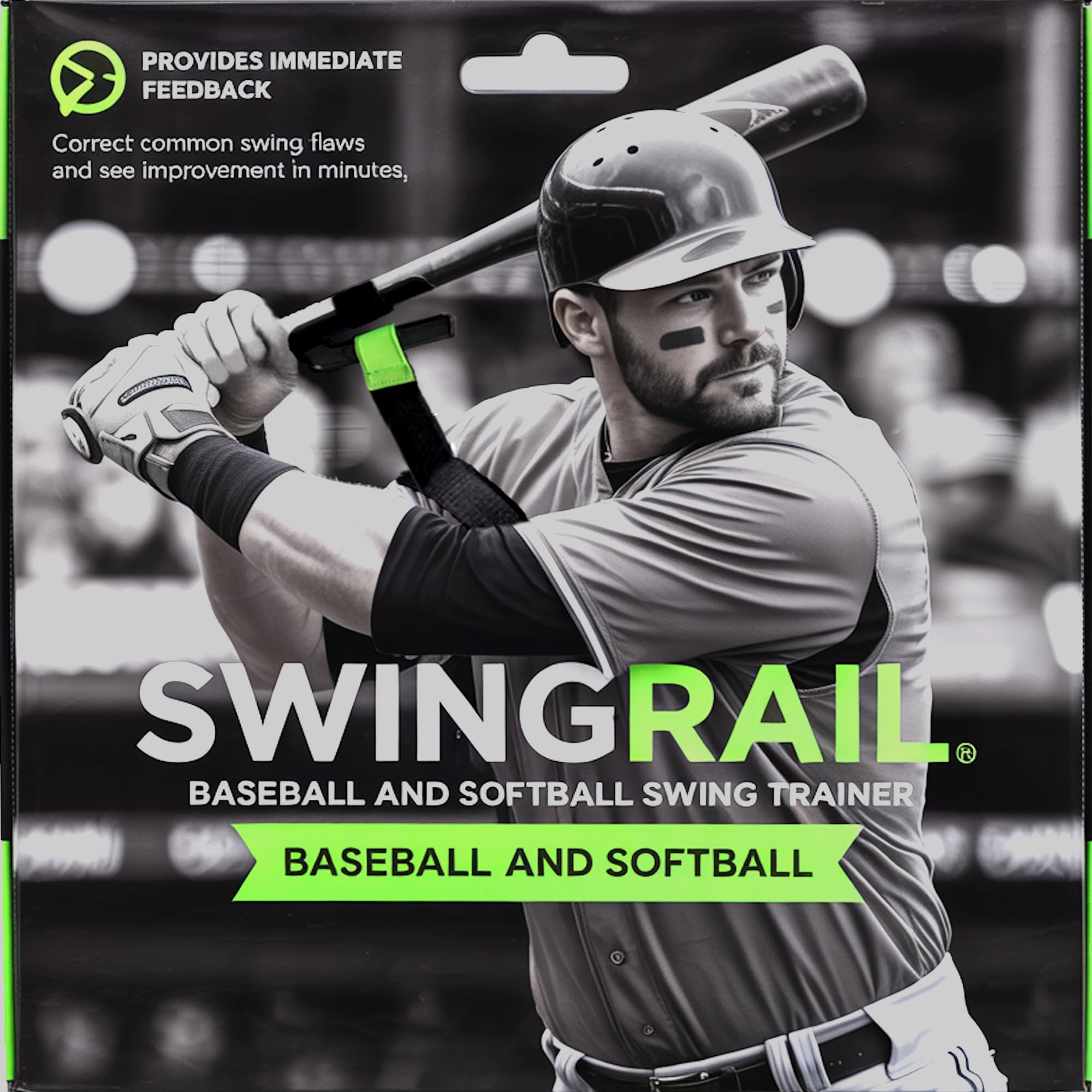 SWINGRAIL Baseball/Softball Swing Trainer Aid - Equipment for Batting and Hitting