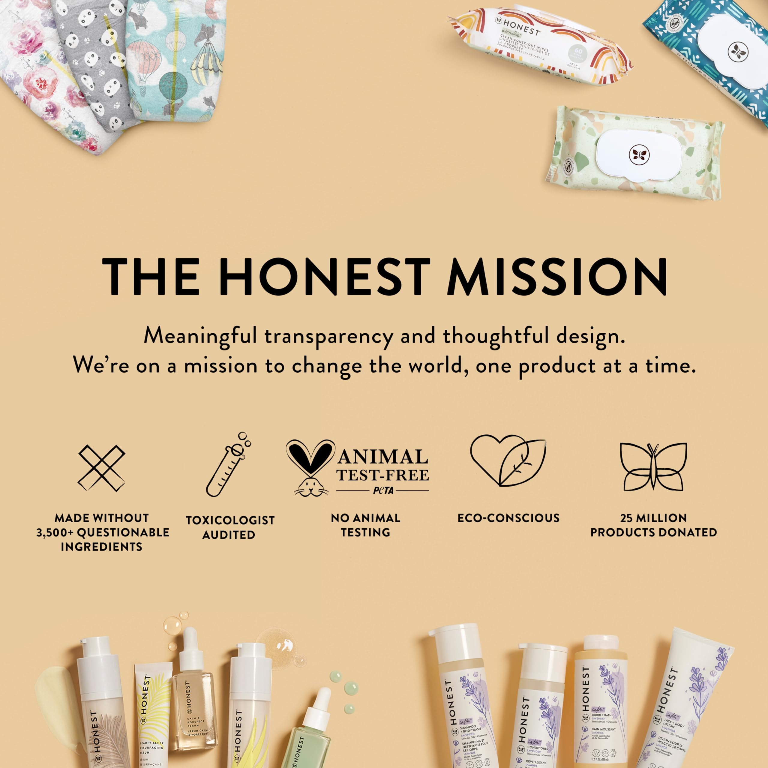 The Honest Company Clean Conscious Overnight Diapers for Sensitive Skin | Hypoallergenic, Fragrance Free | Cozy Cloud + Star Signs | Club Box, Size 6 (35+ lbs), 34 Count