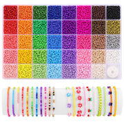 Funtopia 39 Farben 3mm Rocailles, 9600 Stück kleine Perlen zur Schmuckherstellung, winzige Bastelperlen zur Armbandherstellung