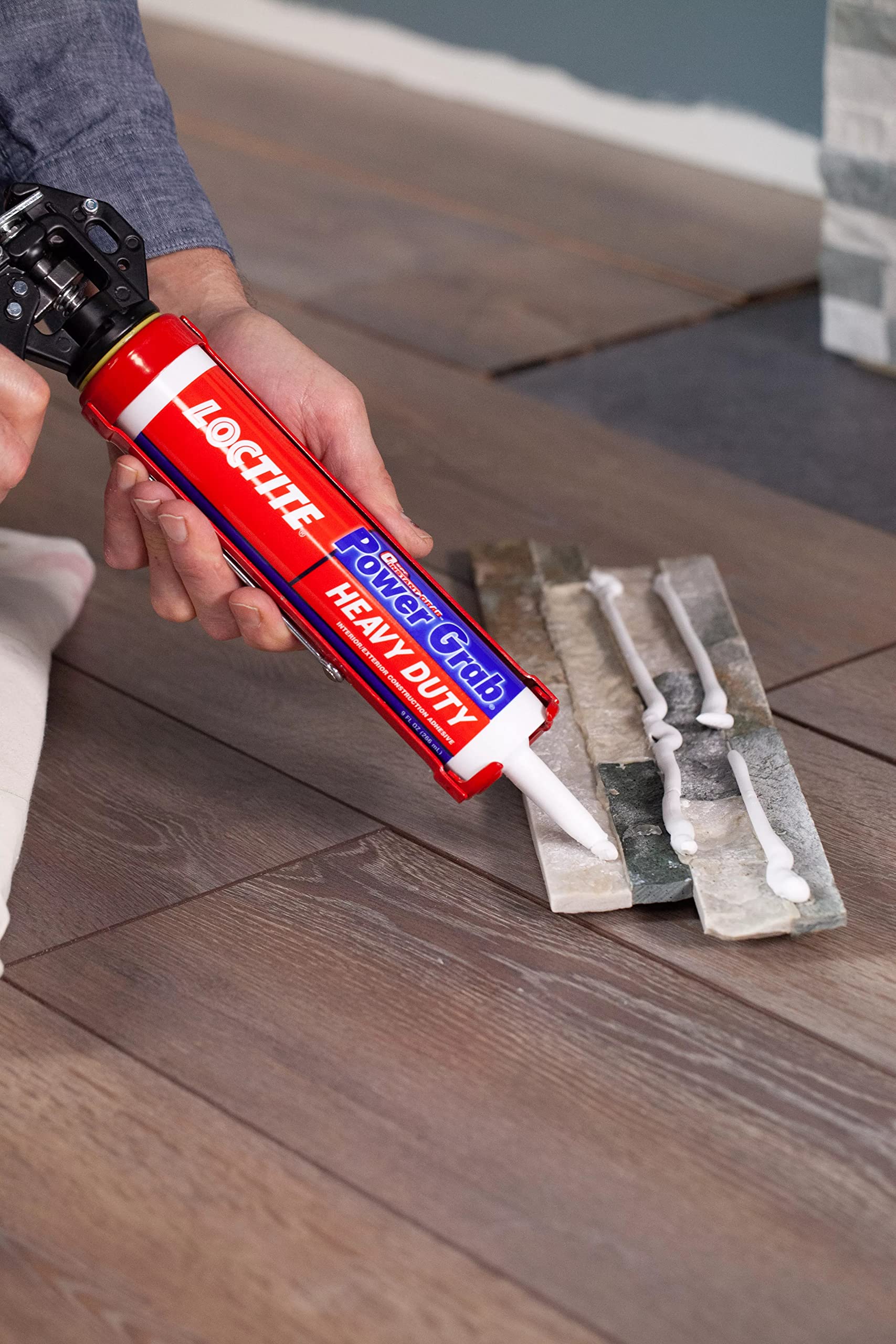 Loctite Power Grab Express Heavy Duty Construction Adhesive, 9 fl oz Cartridge, 1 Pack - Versatile Constuction Glue for Wood, Wall, Tile, Foam Board & More