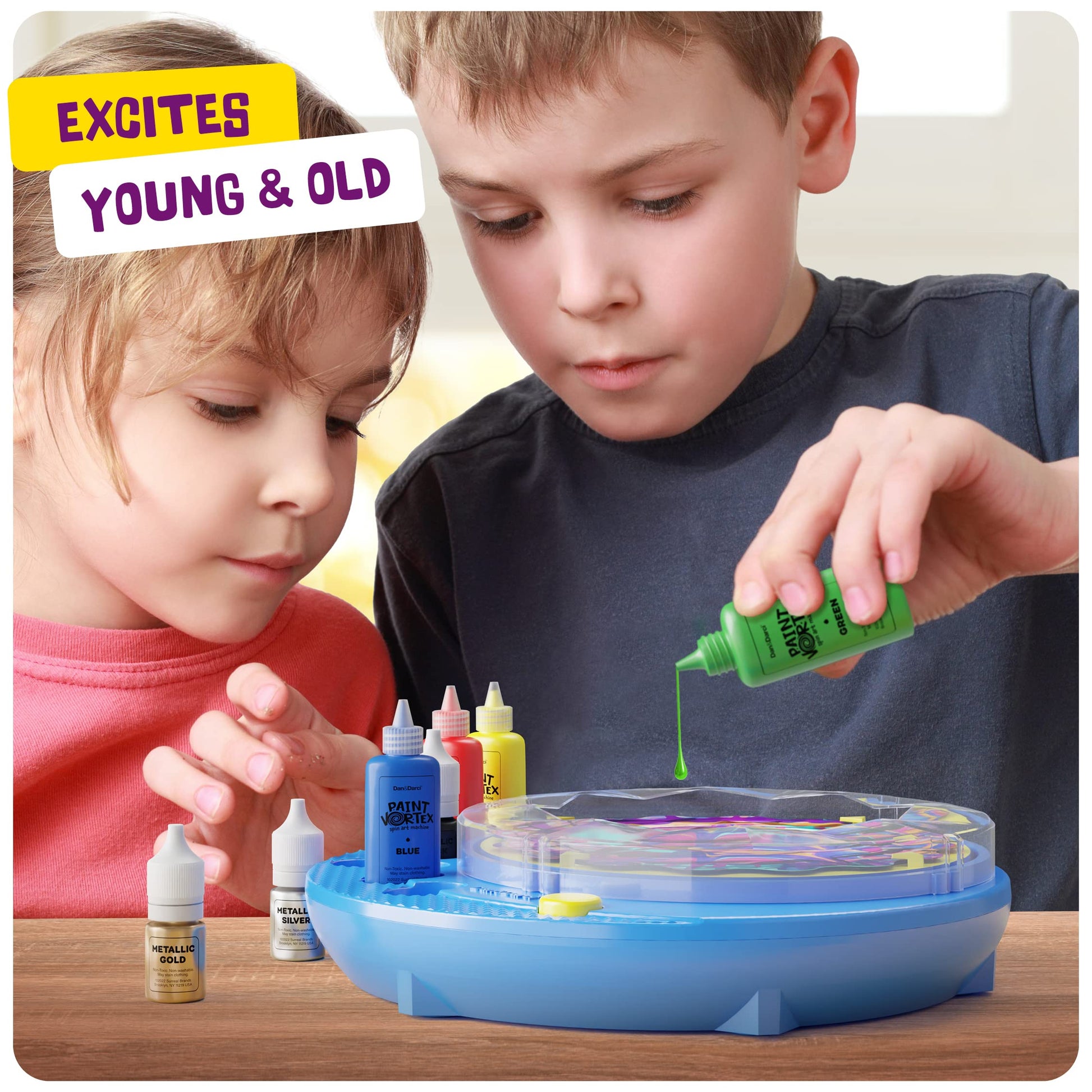 Dan&Darci Paint Spin Art Machine Kit for Kids - Arts & Crafts for Boys & Girls Ages - Art Craft Set Gifts for 6-9 Year Old Boy, Girl - Painting Spinner Toys - Birthday Gift Ideas for Ages 6-12 Years