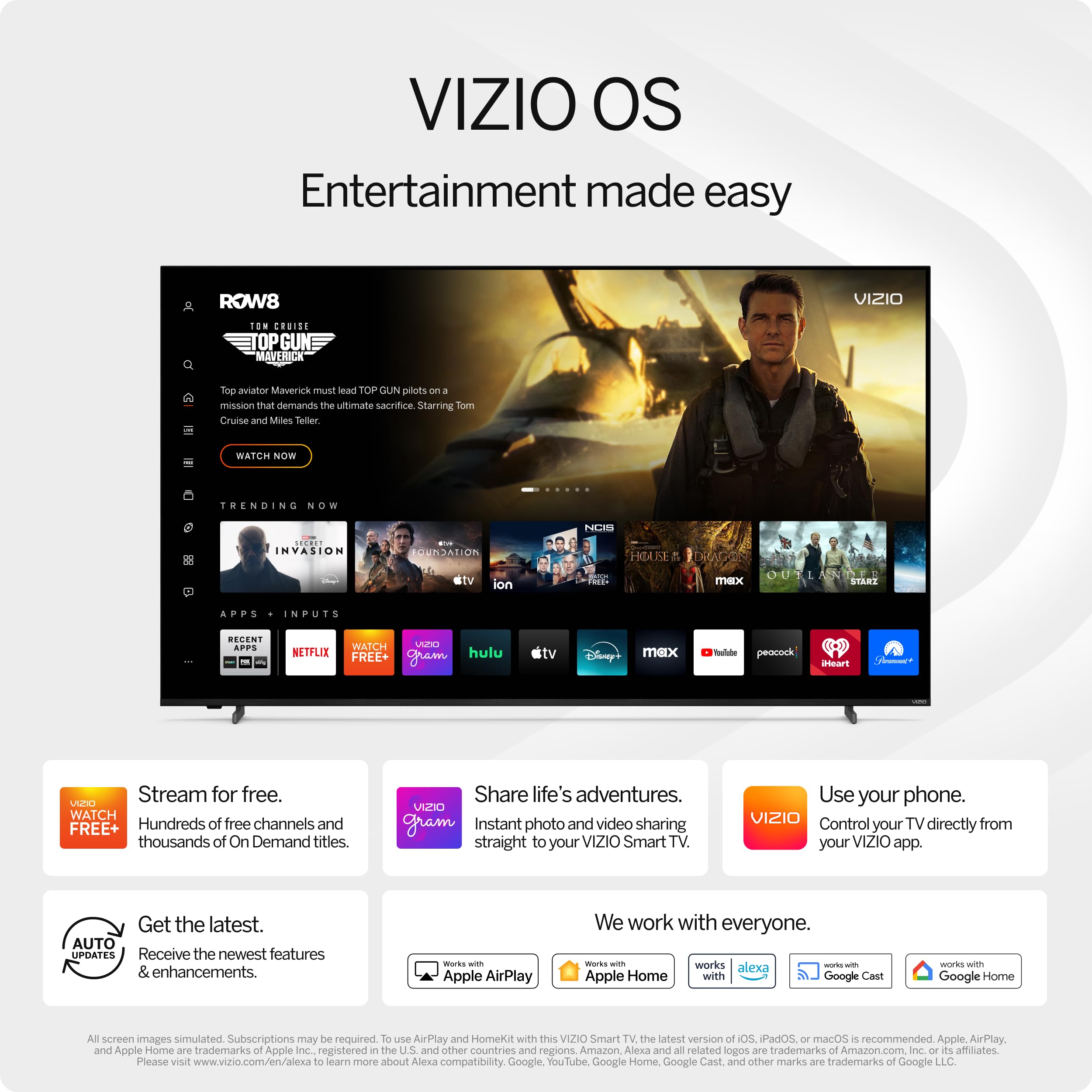 VIZIO 32-inch HD Smart TV 720p LED w/Alexa Compatibility, Google Cast Built-in, Bluetooth Headphone Capable (VHD32M-08, New)