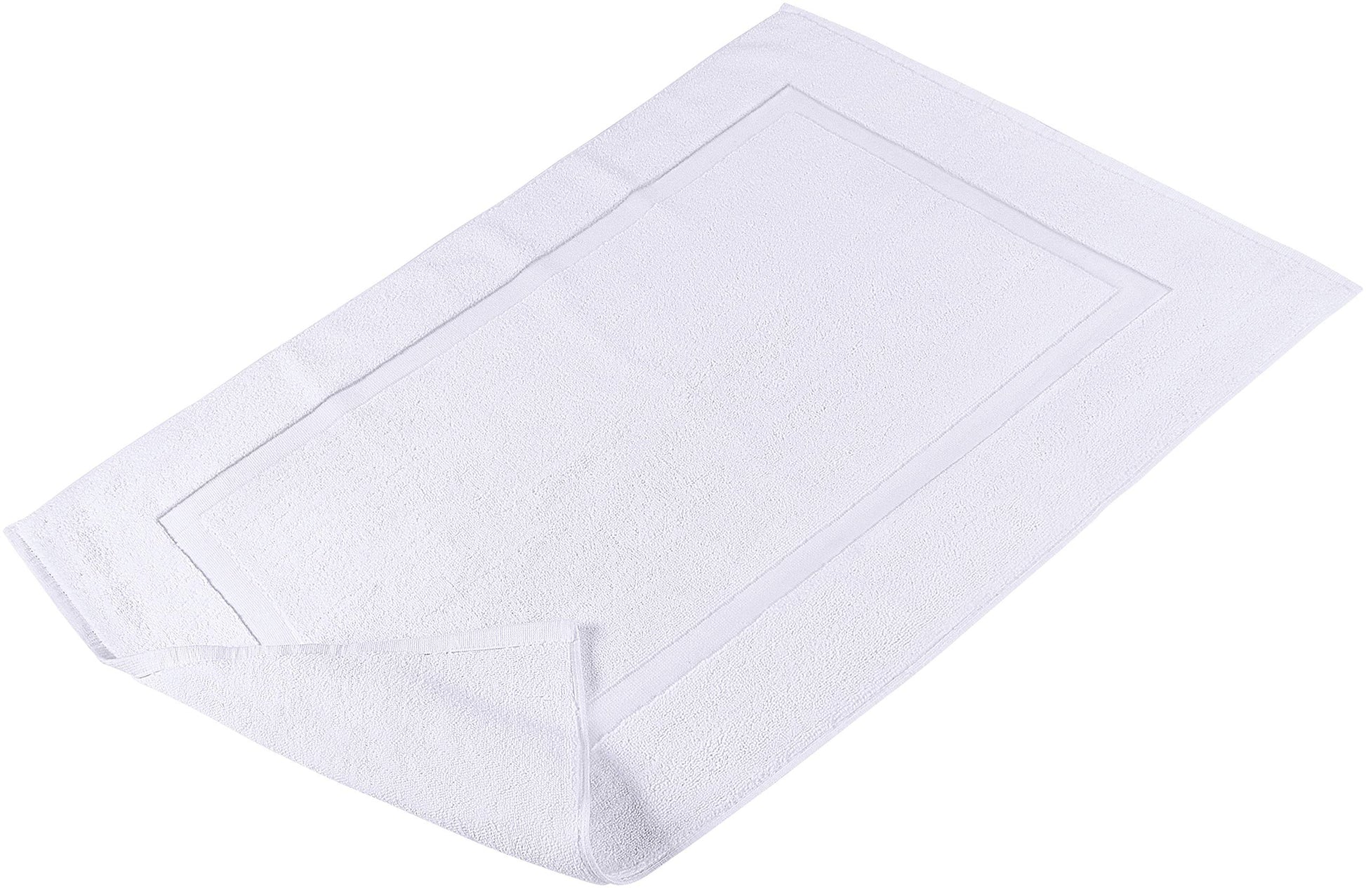 Utopia Towels Cotton Banded Rug, Bath Mats, Not a Bathroom Rug, 21 by 34 Inches, 100% Ring Spun Cotton, Highly Absorbent Shower Bathroom Floor Mat, White, 2 Pack