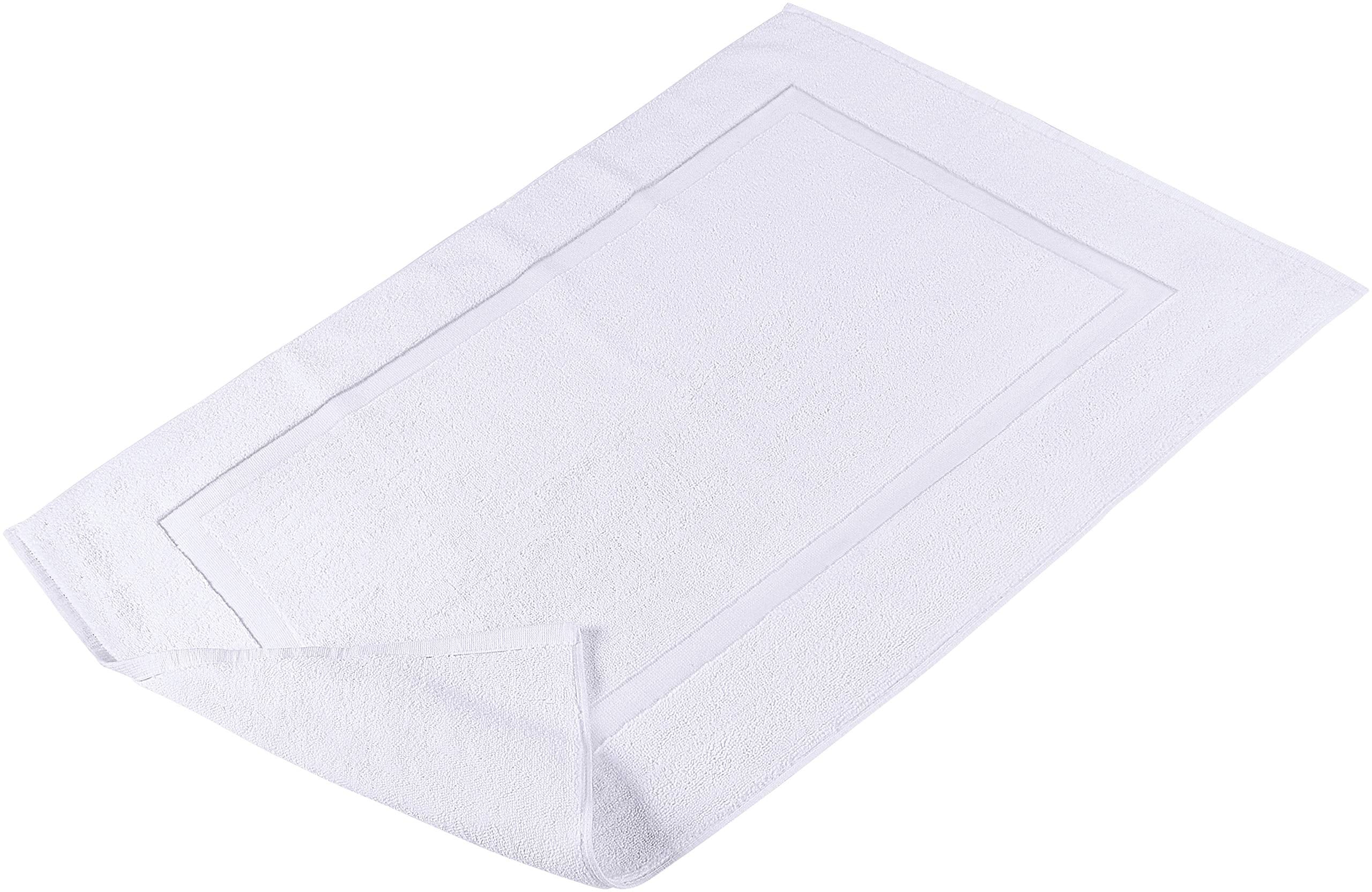 Utopia Towels Cotton Banded Rug, Bath Mats, Not a Bathroom Rug, 21 by 34 Inches, 100% Ring Spun Cotton, Highly Absorbent Shower Bathroom Floor Mat, White, 2 Pack