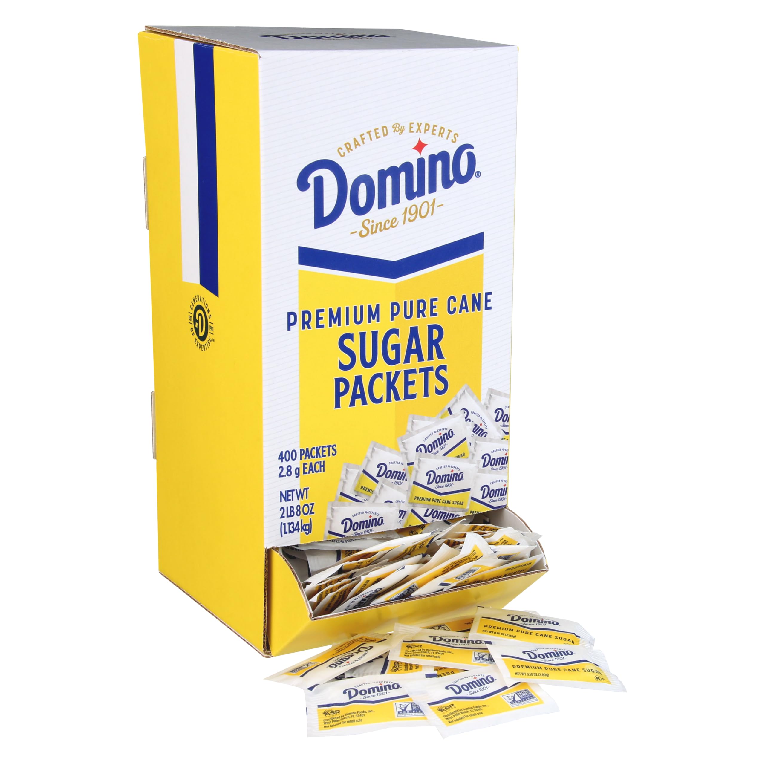Domino Sugar Packets, 400 Sugar Packets (2.8 g each) in Dispenser Box