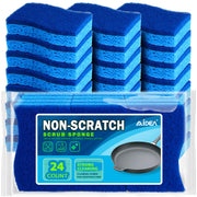 AIDEA Non Scratch Scrub Sponge, 24Count, Sponges for Dishes, Sponges Kitchen, Cleaning Sponge, Cleans Fast Without Scratching, Stands Up to Stuck-on Grime, Cleaning Power for Everyday Jobs