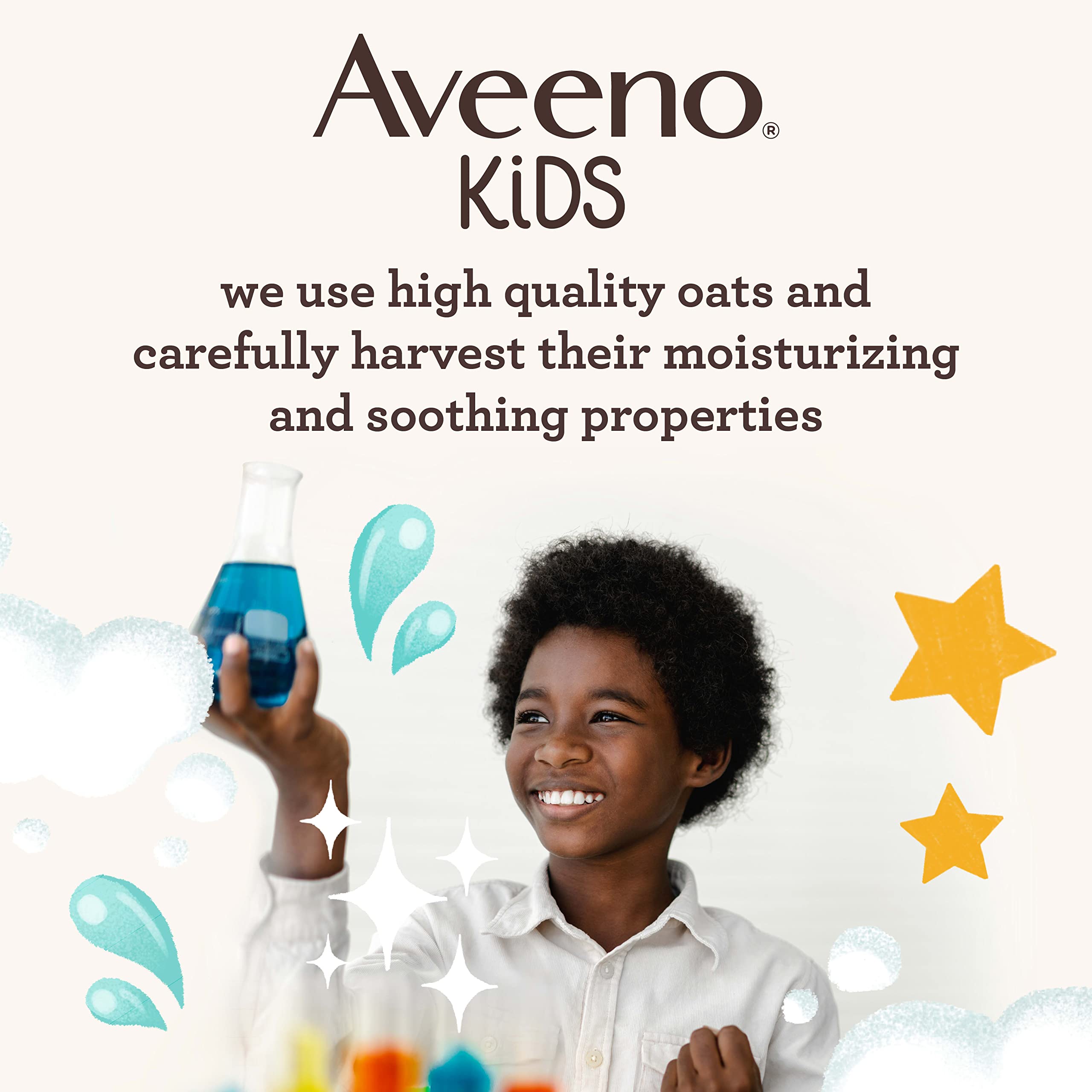 Aveeno Kids Sensitive Skin Face and Body Wash with Oat Extract, Gently Washes Away Dirt and Germs Without Drying, Tear-Free, Hypoallergenic Kids Body Wash, 18 fl. oz, 2 Pack