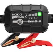 NOCO GENIUS2: 2A 6V/12V Smart Battery Charger - Automatic Maintainer, Trickle Charger & Desulfator with Overcharge Protection & Temperature Compensation - For Lead-Acid & Lithium Batteries