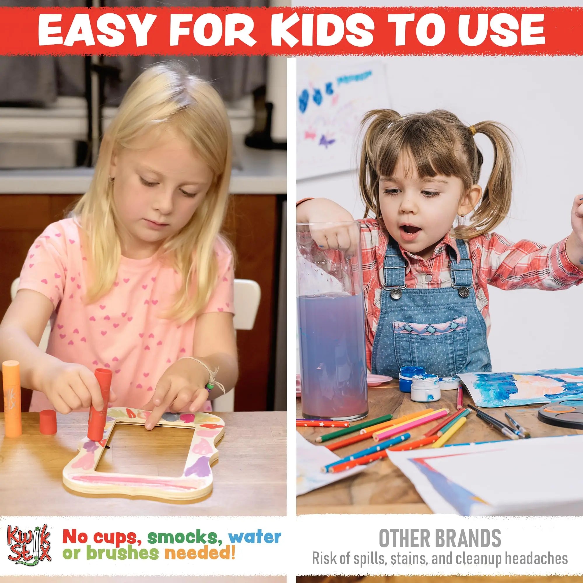 Kwik Stix Solid Tempera Paint Sticks, 24 Colors, Washable Paint Sticks for Kids, Non-Toxic, Quick Drying, Allergen Free, Comes in Classic, Metallic, & Neon Colors, Ideal for Kids and Toddlers