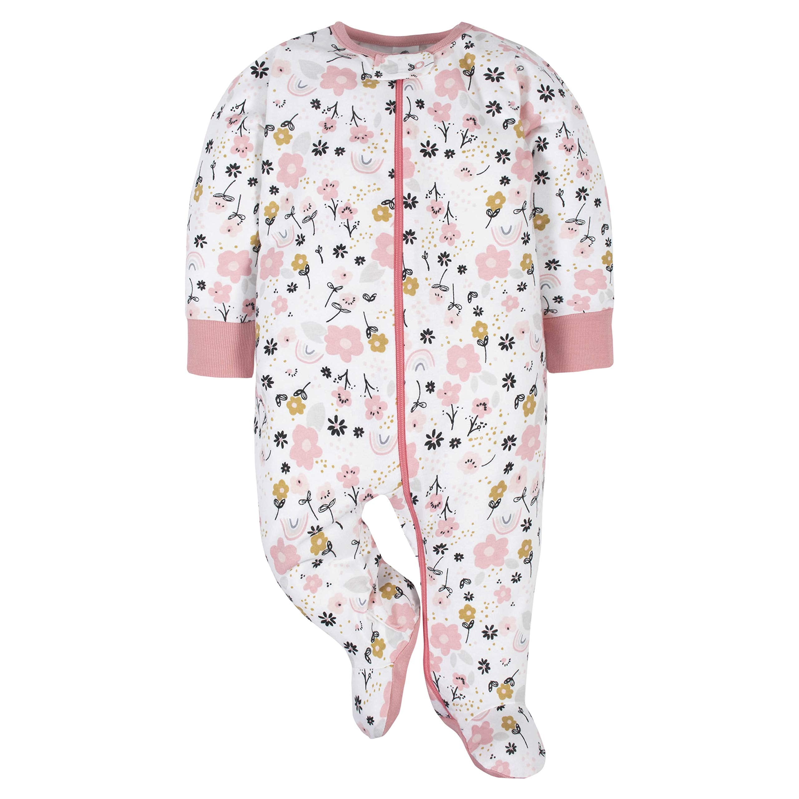 Gerber Baby Girls 4 Pack Sleep 'N Play Footie Bear Pink 0-3 Months