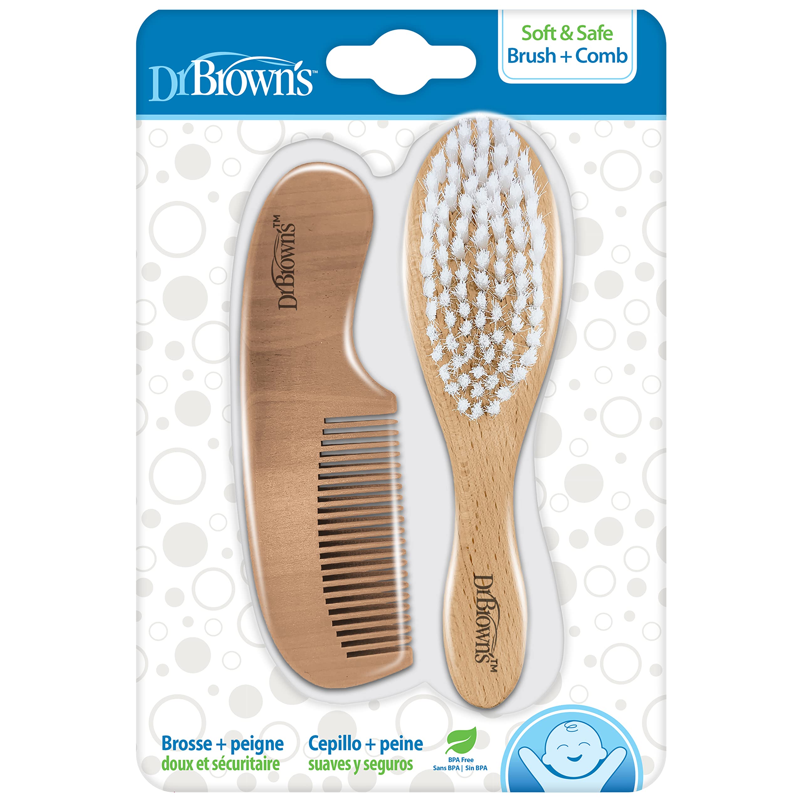 فرشاة ومشط أطفال Dr. Brown's™ الناعمة والآمنة