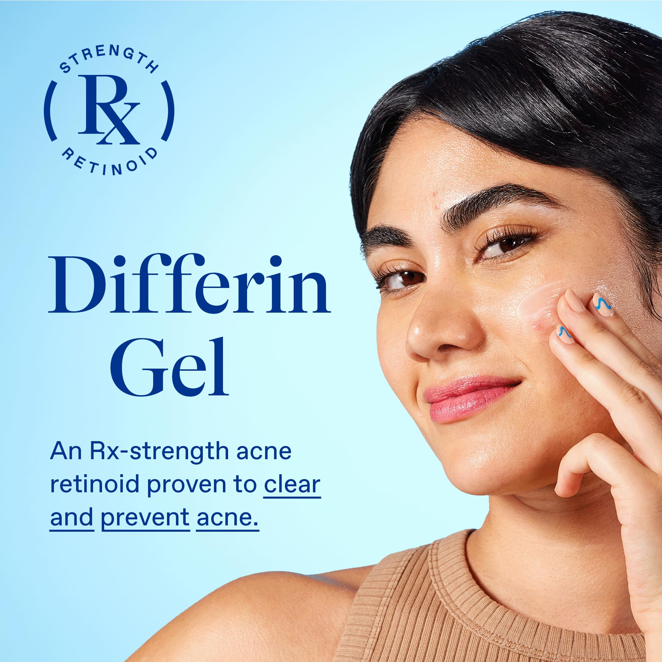 Differin Acne Treatment Gel, 30 Day Supply, Retinoid Treatment for Face with 0.1% Adapalene, Gentle Skin Care for Acne Prone Sensitive Skin, 15g Pump (Packaging May Vary)