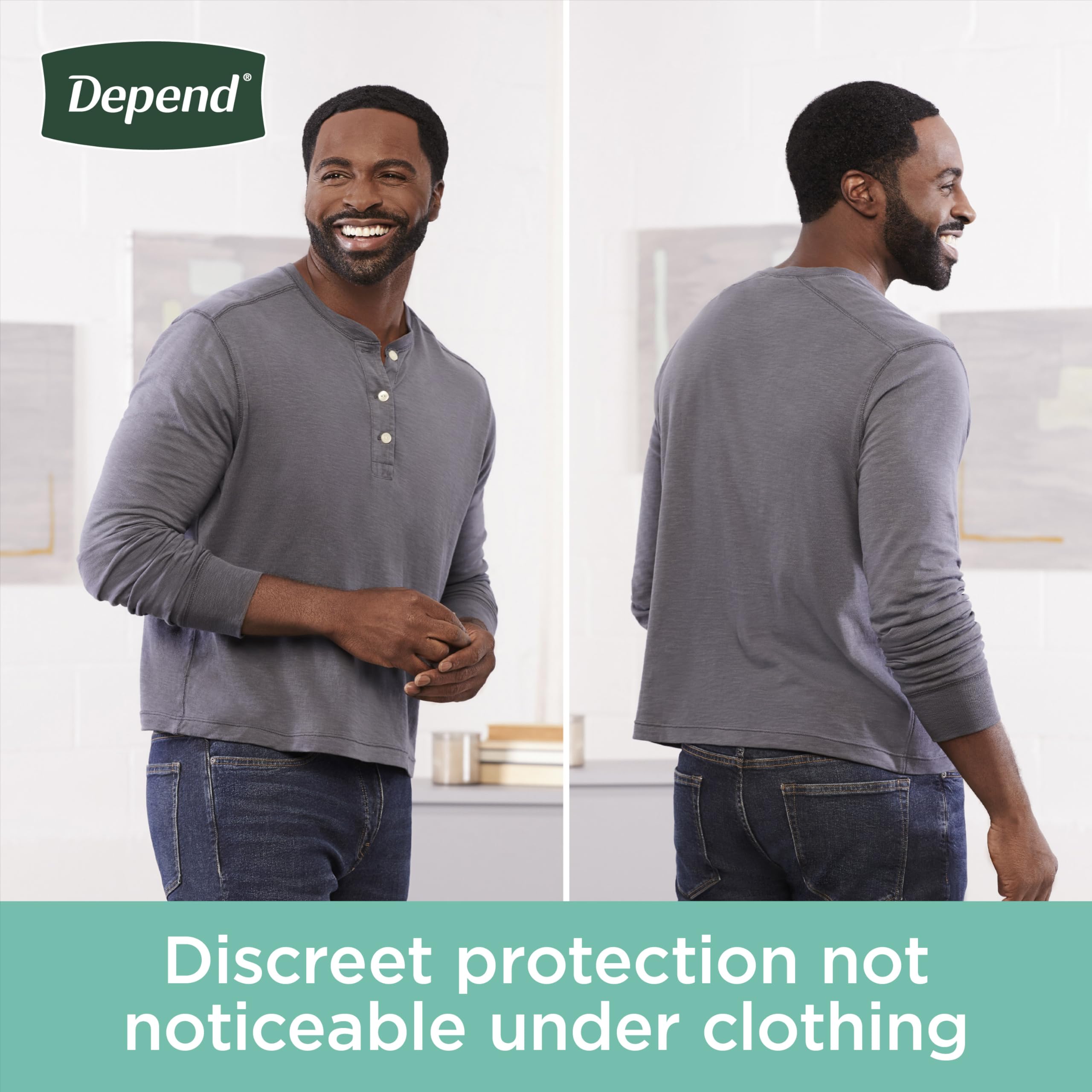 Depend Fresh Protection Adult Incontinence Underwear for Men, Disposable, Maximum, Extra-Extra-Large, Grey, 44 Count