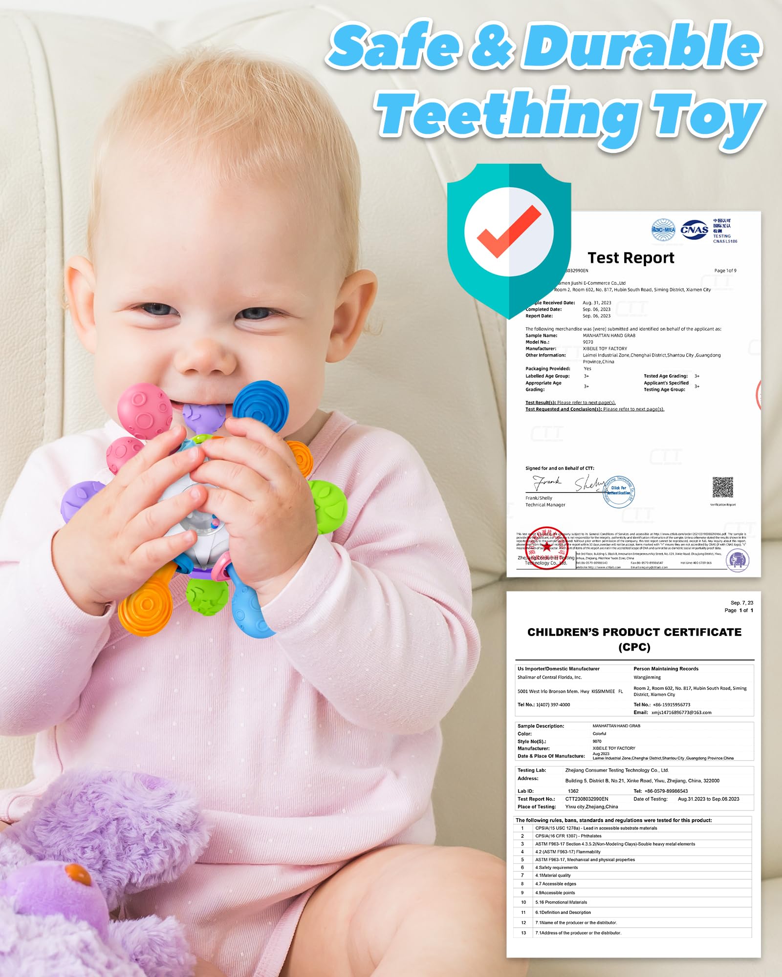 Baby Teething Toys for 0-6 6-12 Months Ages 0-2, Tummy Time Montessori Toys for Babies 0 3 6 9 12 18 Months, Newborn Infant Sensory Toys, Baby Shower Gifts for Boys Girls