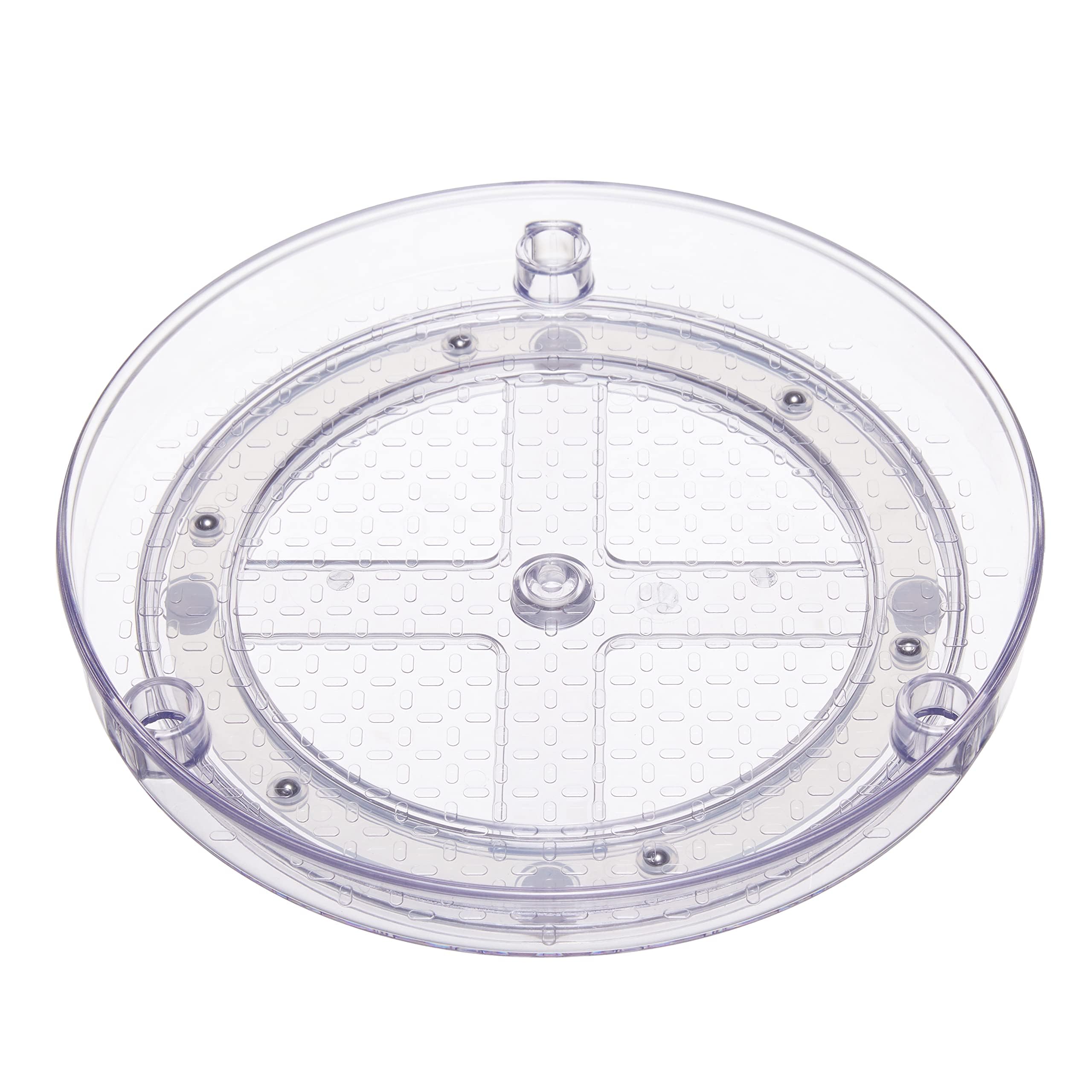 Amazon Basics Lazy Susan Turntable Organizer, 9" Diameter, 2 Tier, Clear