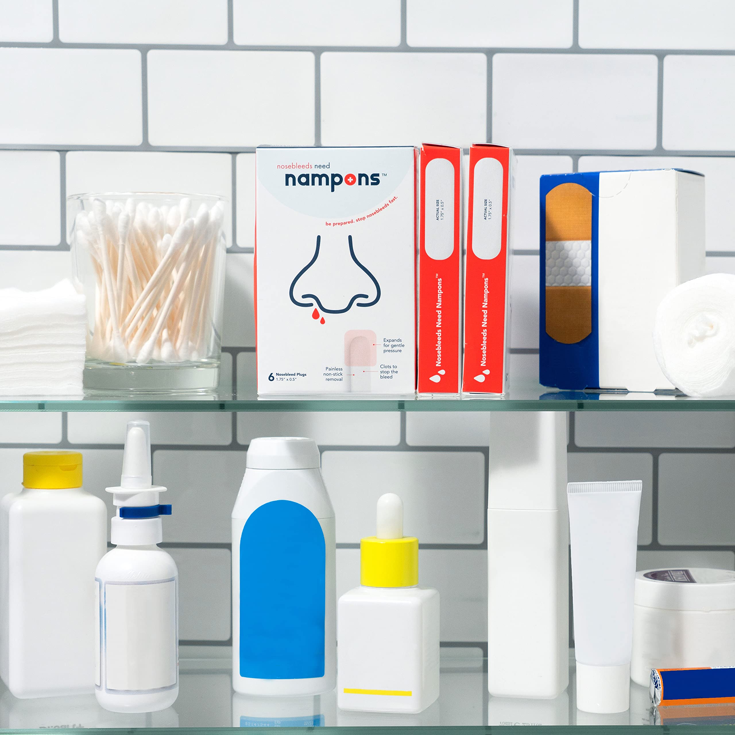 Nampons for Nosebleeds - 12 Nasal Plugs with Clotting Agent to Stop Nosebleeds Fast. Trusted by Doctors, Nurses and First Responders. Safe and Effective for Children, Adults, and Seniors
