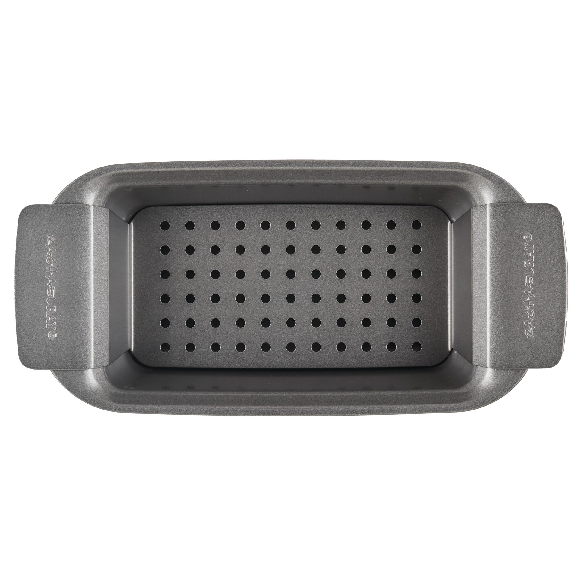 Rachael Ray Bakeware Meatloaf/Nonstick Baking Loaf Pan with Insert, 9 Inch x 5 Inch, Gray