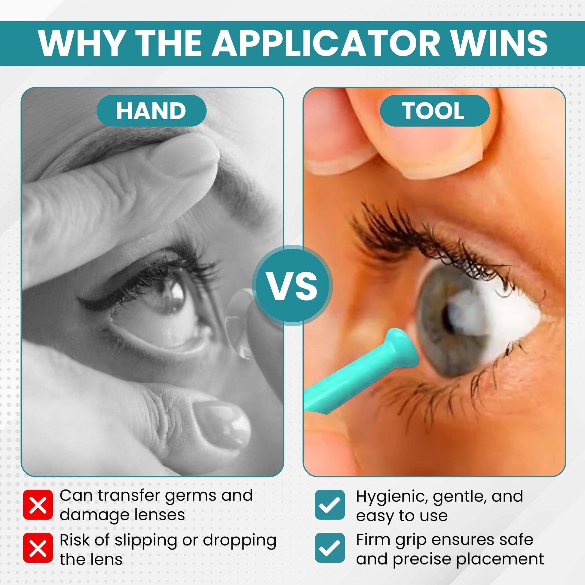 Soft Contact Lens Green Inserter Remover | for Certain Soft Contact Lenses Suction Holder |3pcs | by Sports World Vision