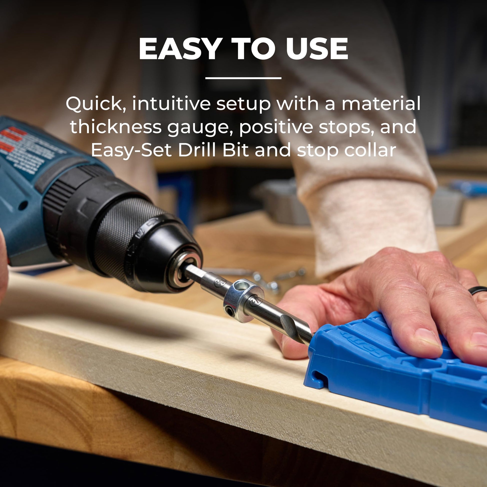 KREG Durable Pocket-Hole Jig 320 with Classic 2 Inch Face Clamp - Includes Wood Clamps for Woodworking & Tight Spaces - For Materials 1/2 Inch to 1 1/2 Inch Thick