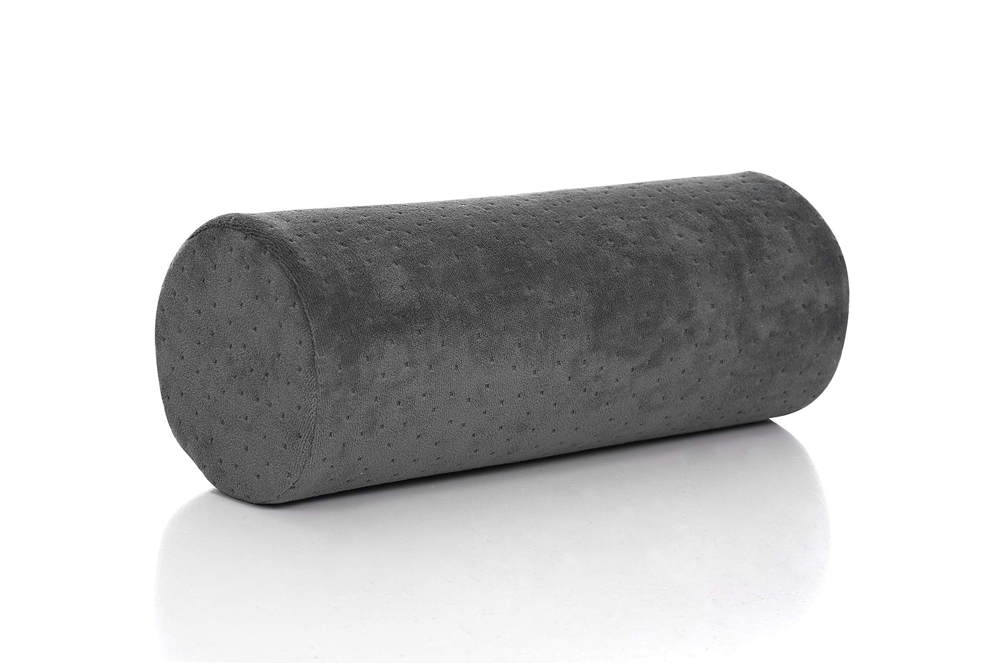 AllSett Health Round Cervical Roll Cylinder Bolster Pillow with Removable Washable Cover, Ergonomically Designed for Head, Neck, Back, and Legs, Grey