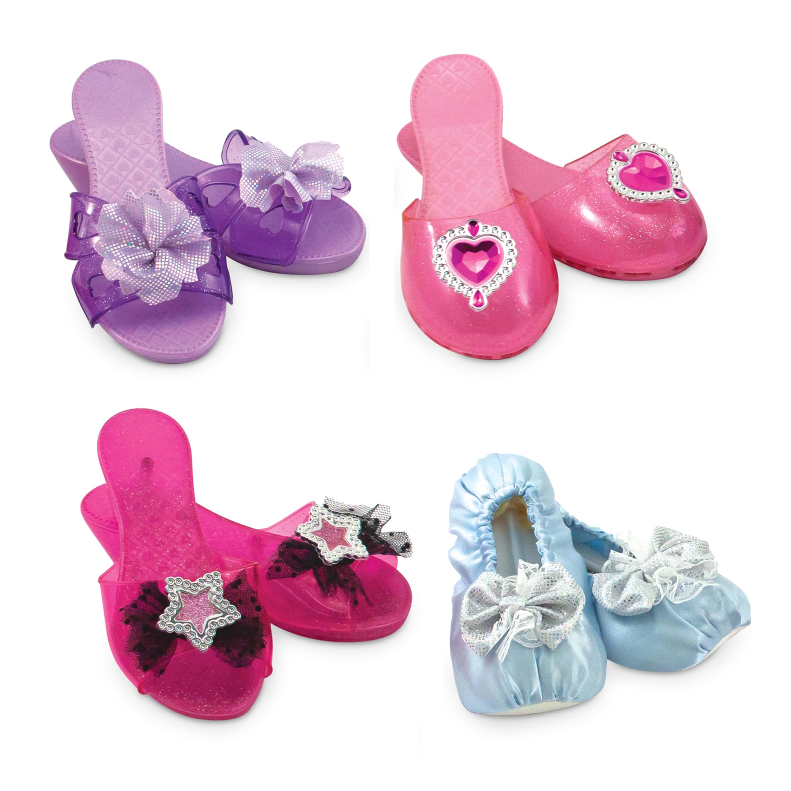 Melissa & Doug Dress-Up Shoes Set for Kids (4 Pairs) - Step In Style! High-Heeled Role Play Shoes - Pretend Play Costume Accessories for Toddlers & Preschool Ages 3+