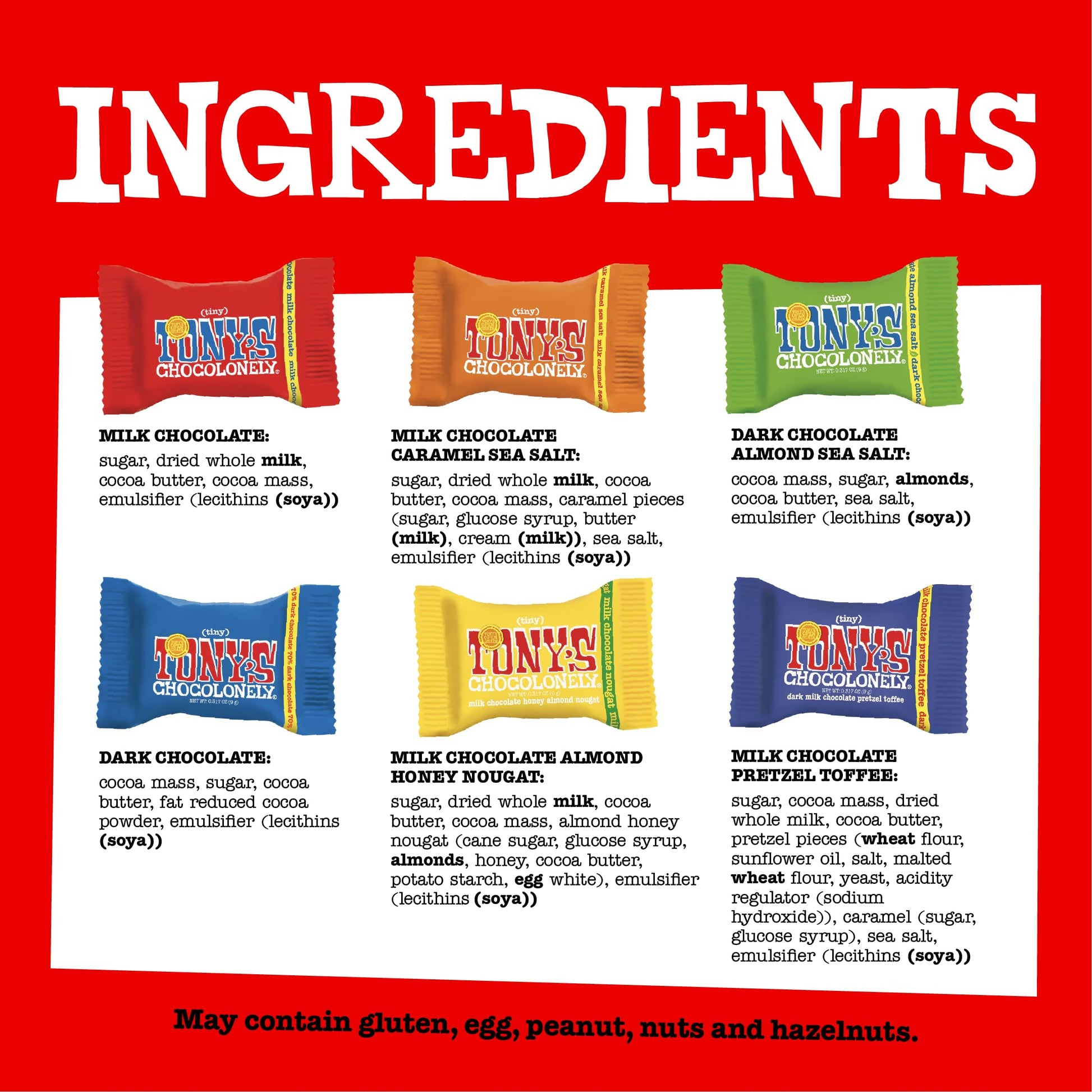 Tony's Chocolonely Assorted Milk Chocolate Pieces - Belgium Chocolate, Fairtrade & B Corp Certified (36 pieces, 11.28 oz)