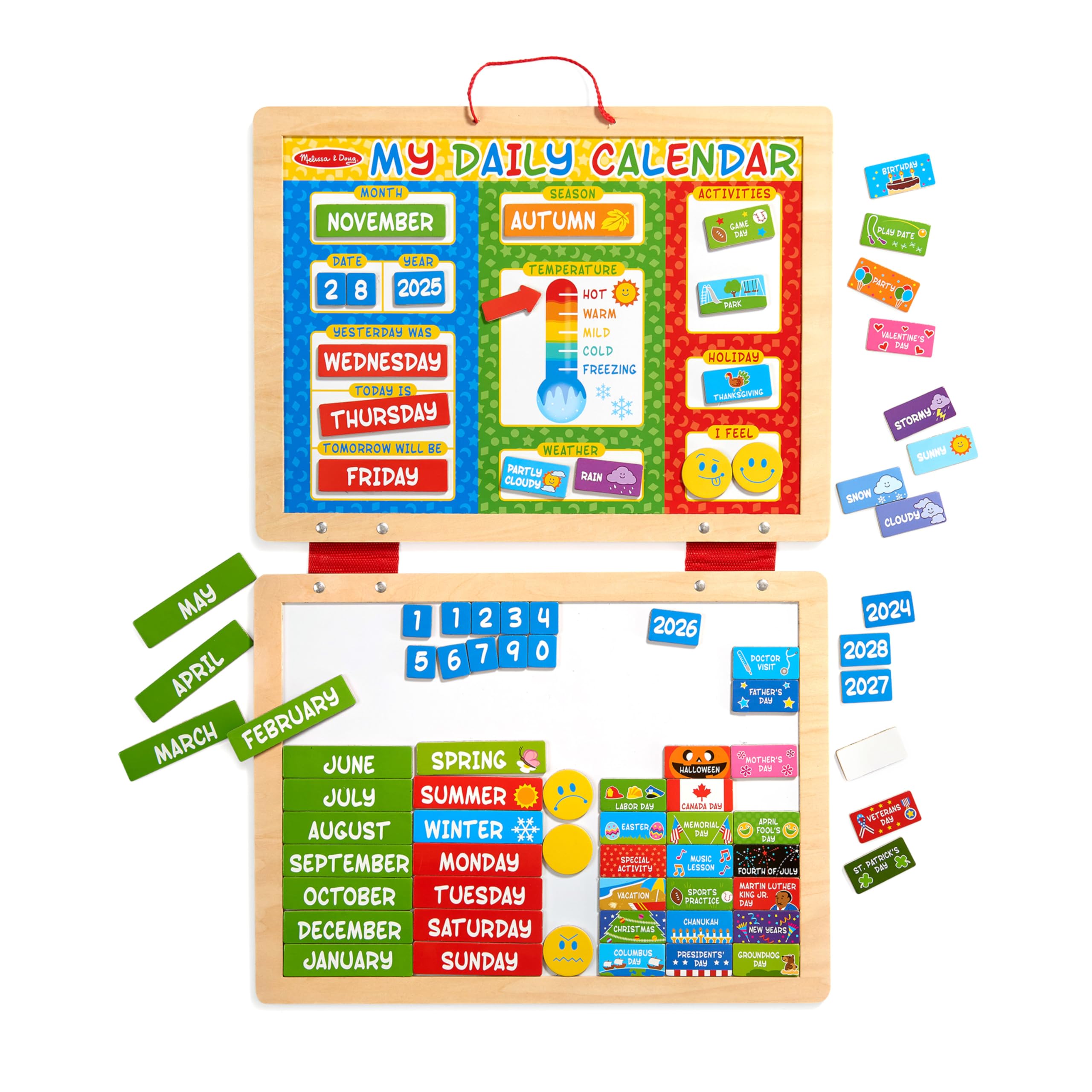 Melissa & Doug My First Daily Magnetic Calendar - Activities Calendar for Kids, Weather and Seasons Calendar for Preschoolers and Kids Ages 3+