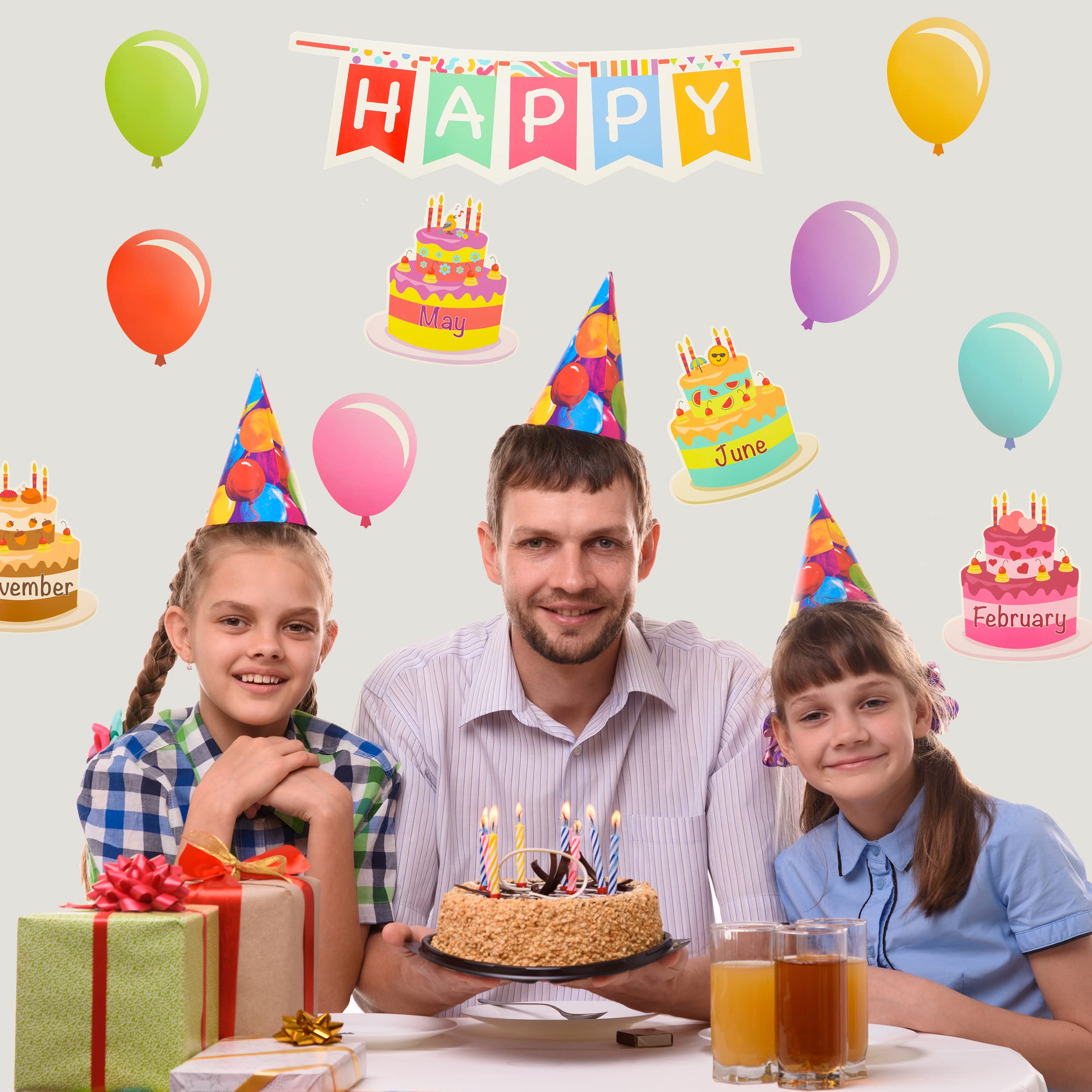 Mr. Pen- Happy Birthday Bulletin Board Set, 20 Pcs, Decorations for Classroom and Birthday Board