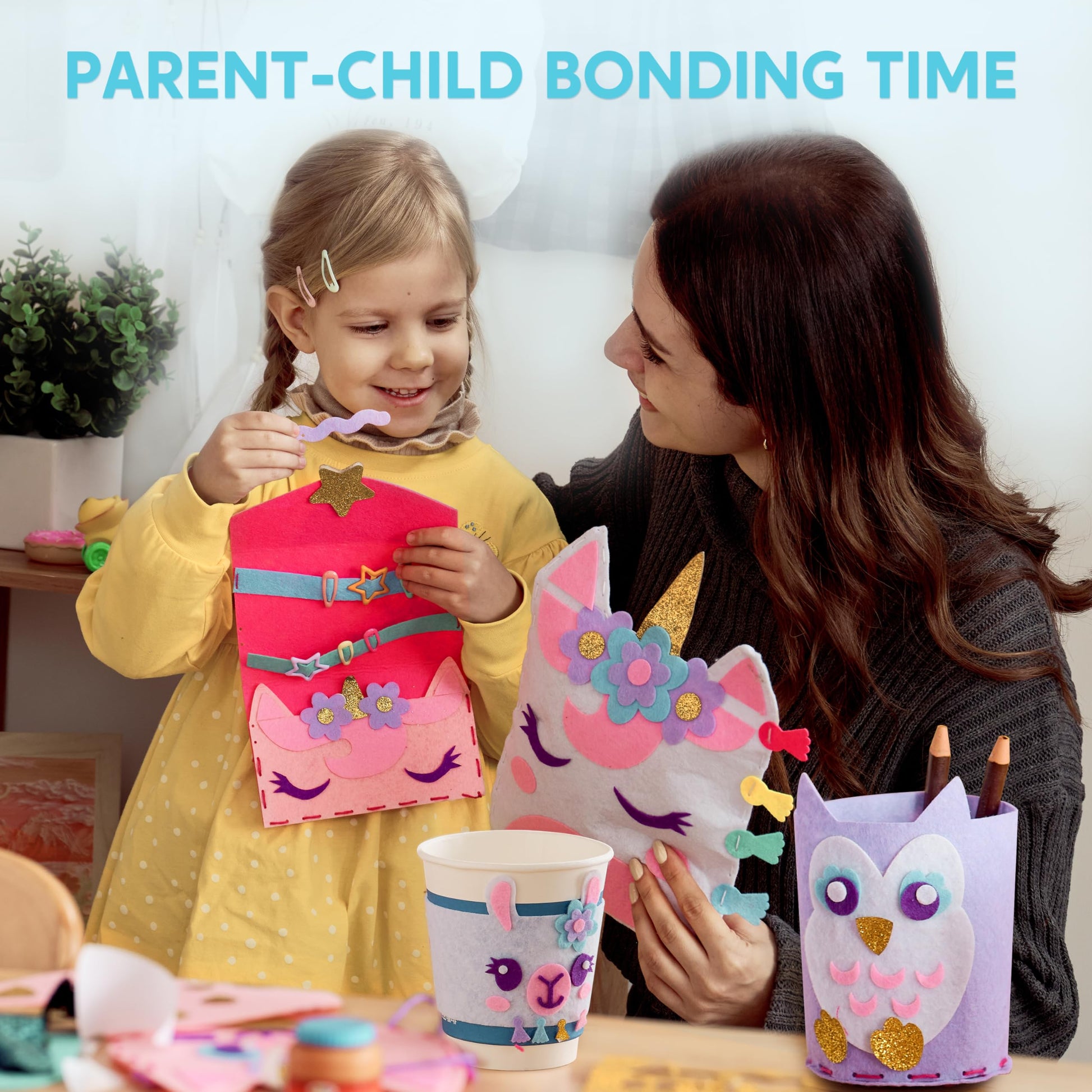 Klever Kits 7 Sewing Projects- My First Kids Sewing Kit- Easy DIY Arts and Crafts for Girls, Craft Kits, Birthday Gifts for Kids Aged 6+, Unicorn and Mermaid Pillow