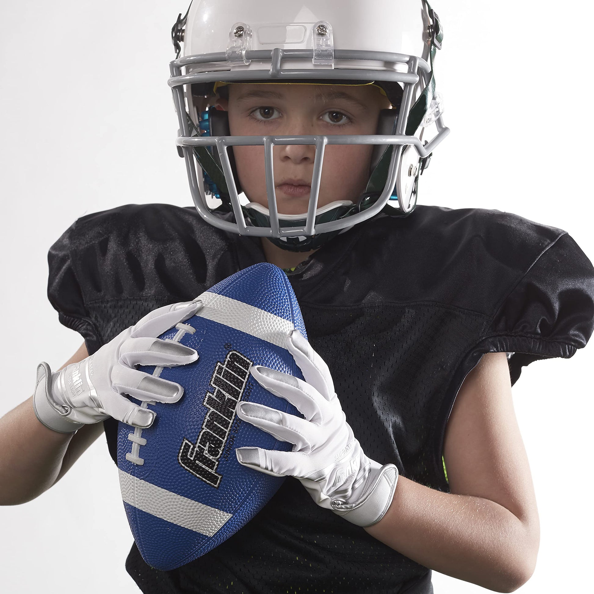 Franklin Sports Grip-Rite 100 Rubber Junior Football - Blue
