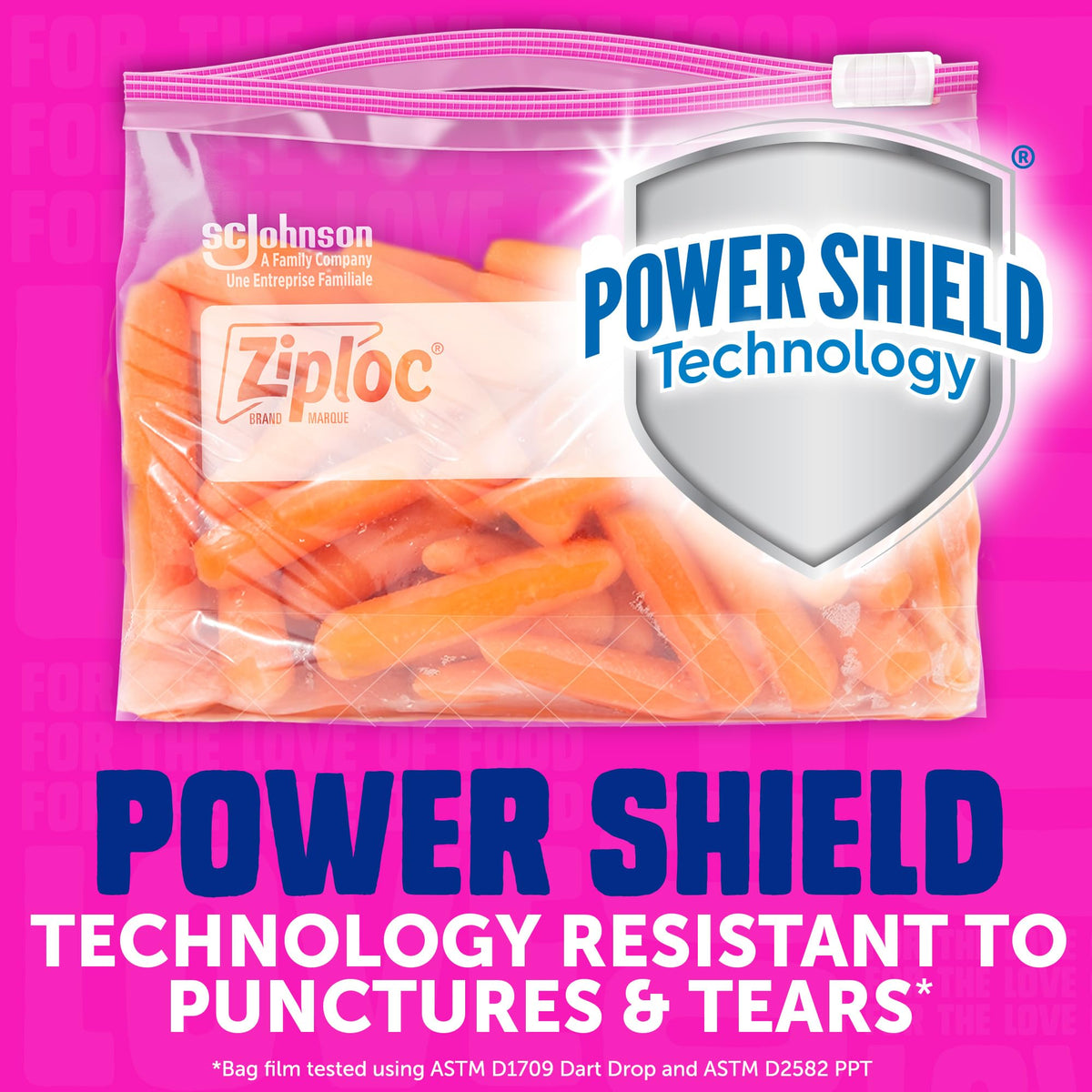 Ziploc Gallon Frischhalte-Schiebebeutel, Power Shield Technologie für mehr Haltbarkeit, 68 Stück
