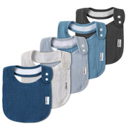 Mull-Lätzchen für Baby Jungen Mädchen, Bio Mull-Babylätzchen zum Sabbern und Zahnen, weiche Halstuch-Sabberlätzchen 5er-Pack