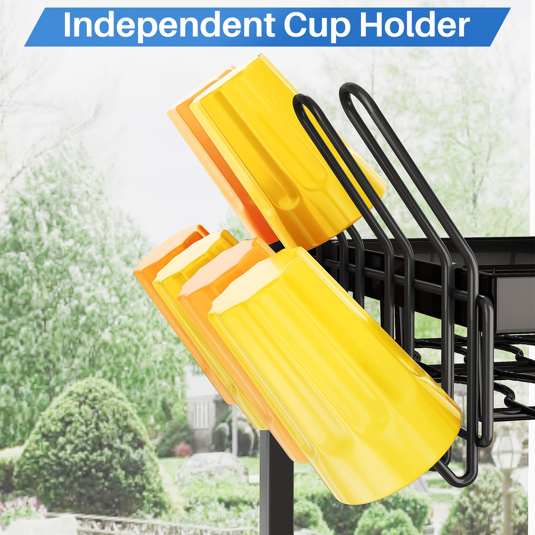 Over The Sink Dish Drying Rack - Adjustable Dish Rack for Kitchen Counter, Metal (Black)