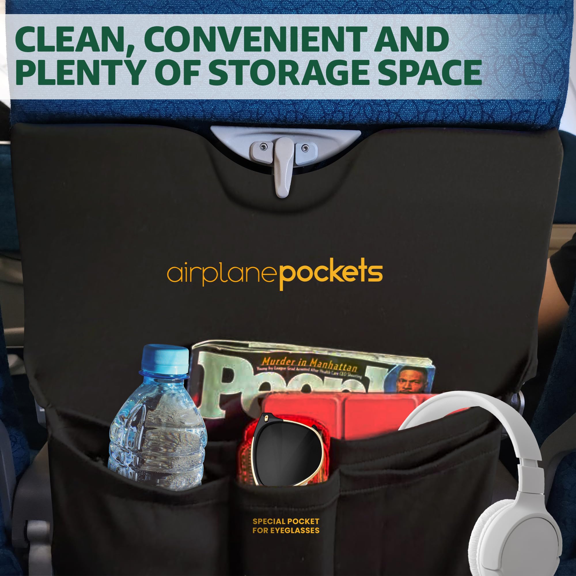 Airplane Pockets - Airplane Accessories - Plane Travel Essentials - Travel Organizer - Seat Storage Organizer - Air Travel Essentials - Seat Back Organizer - International Travel Must Have