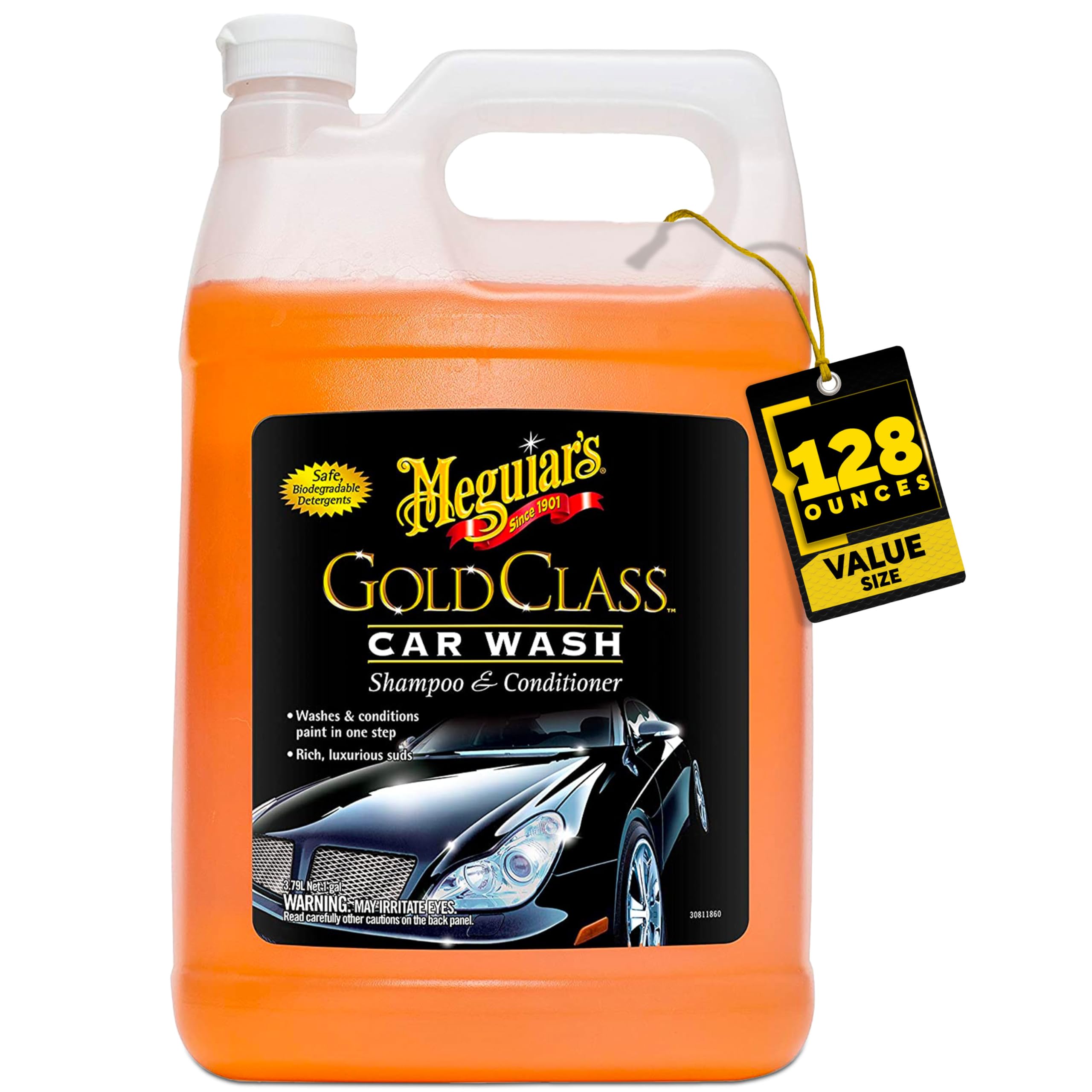 Meguiar's Gold Class Car Wash, Car Wash Foam for Car Cleaning - 1 Gallon Container