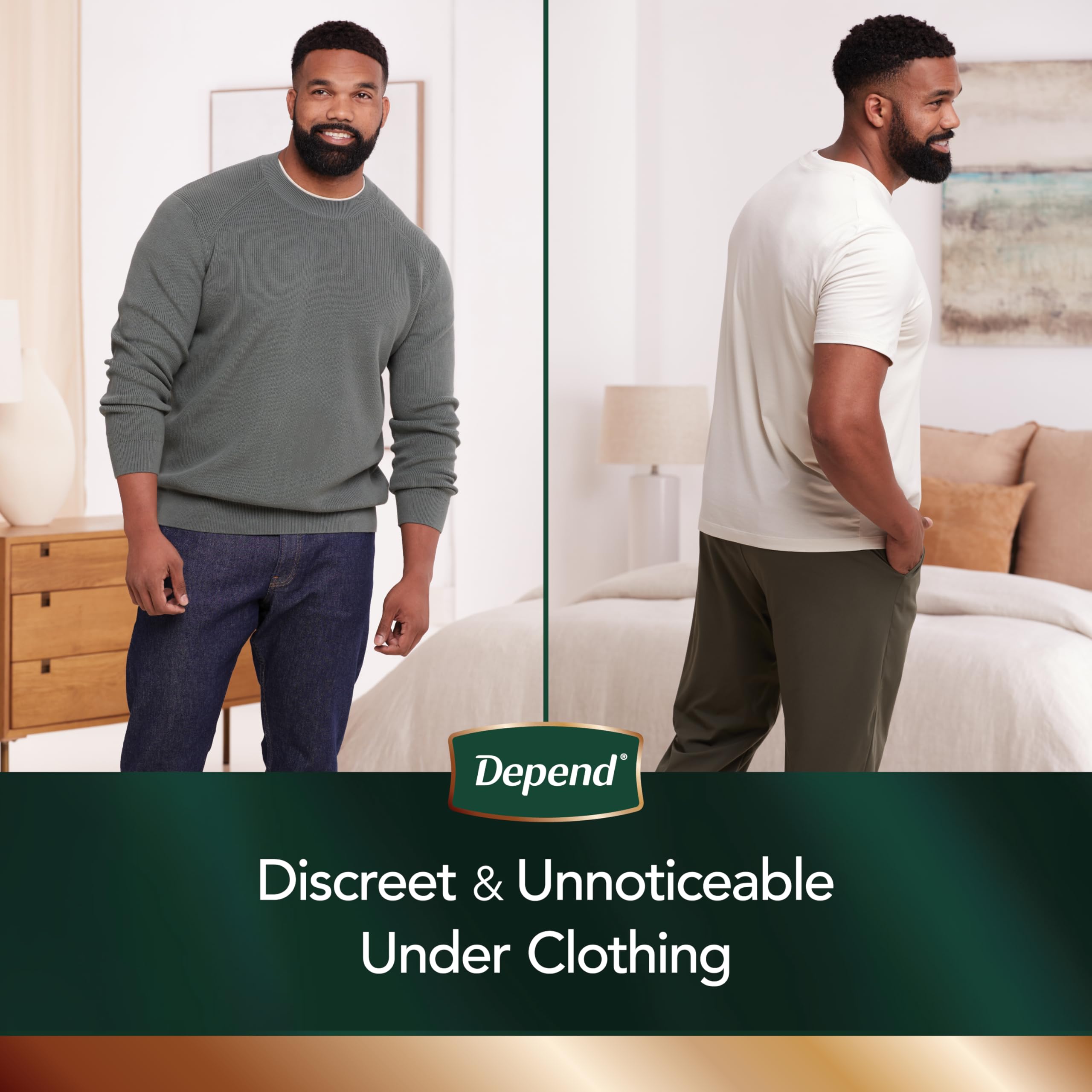 Depend Real Fit Incontinence Underwear for Men, Disposable, Maximum Absorbency, Large/Extra Large, Black, 52 Count (2 packs of 26), Packaging May Vary