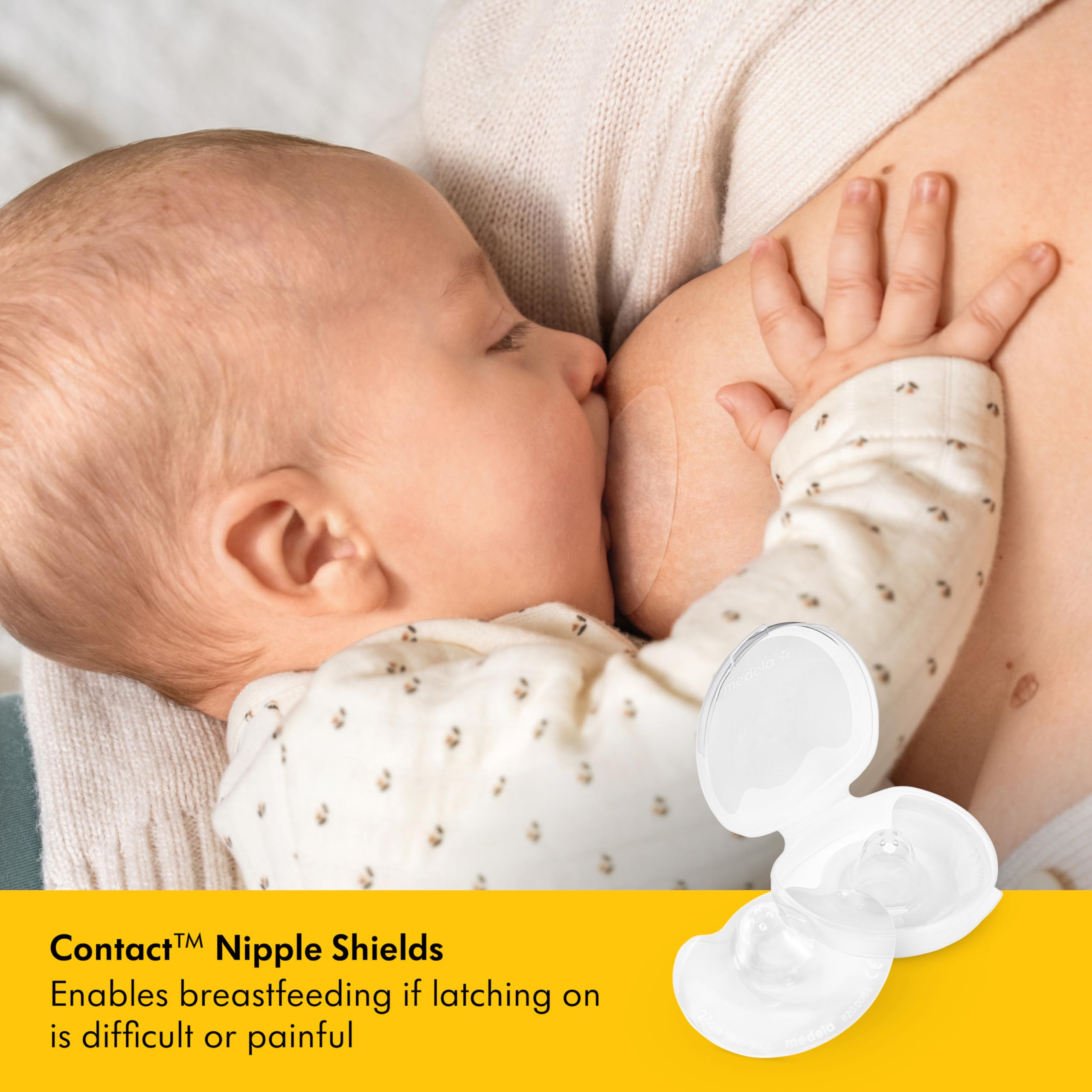Medela Contact Nipple Shields, Medium 20mm | for Latching Difficulties During Breastfeeding, Flat or Inverted Nipples