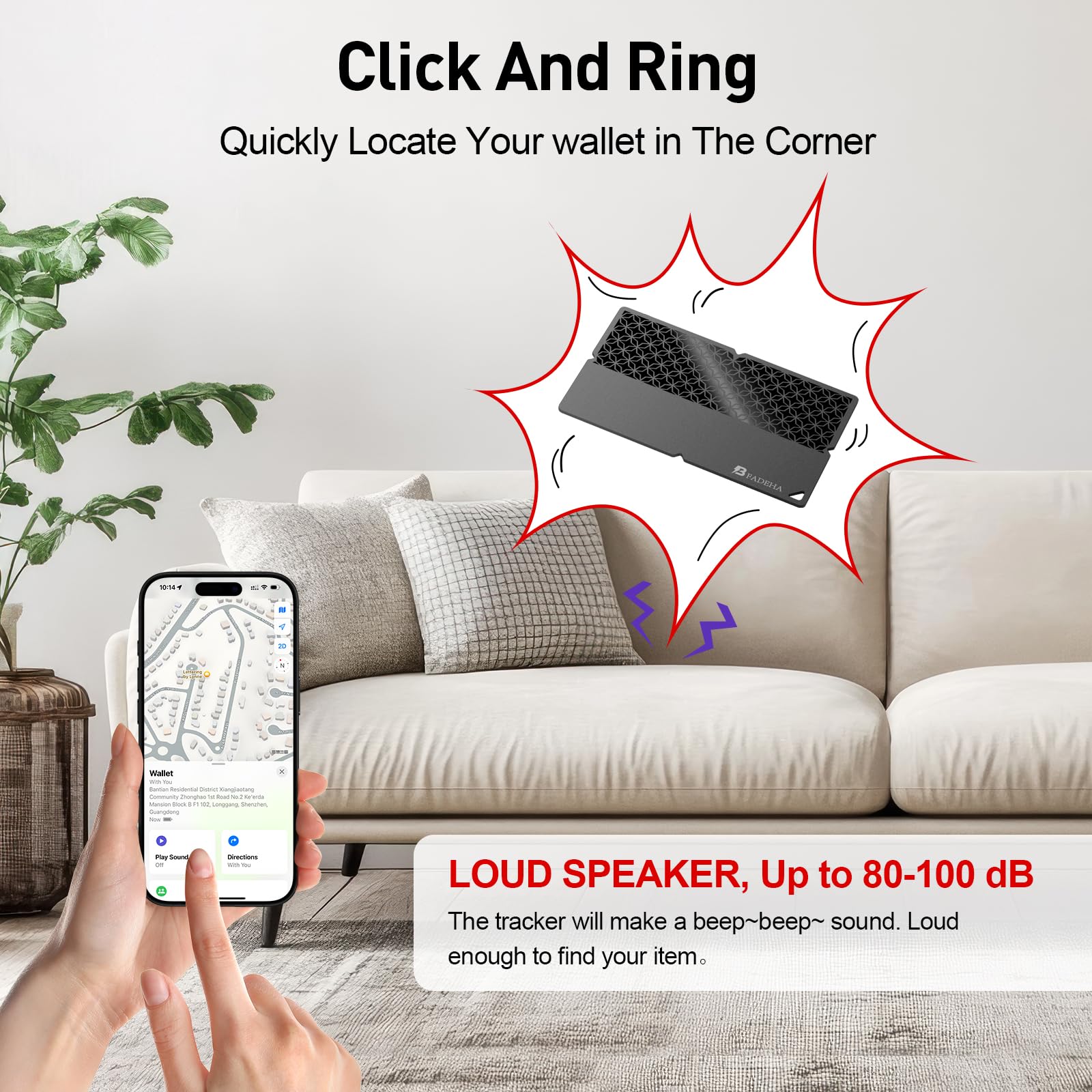 BFADEHA 2025 [Apple MFi Certified] (iOS Only) Bluetooth Tracker Smart Finder for Apple Find My iPhone Card Wallet GPS Tracker, 5-10 Years Battery, Keys Finder and Item Locator for Keys, Bags, Passport
