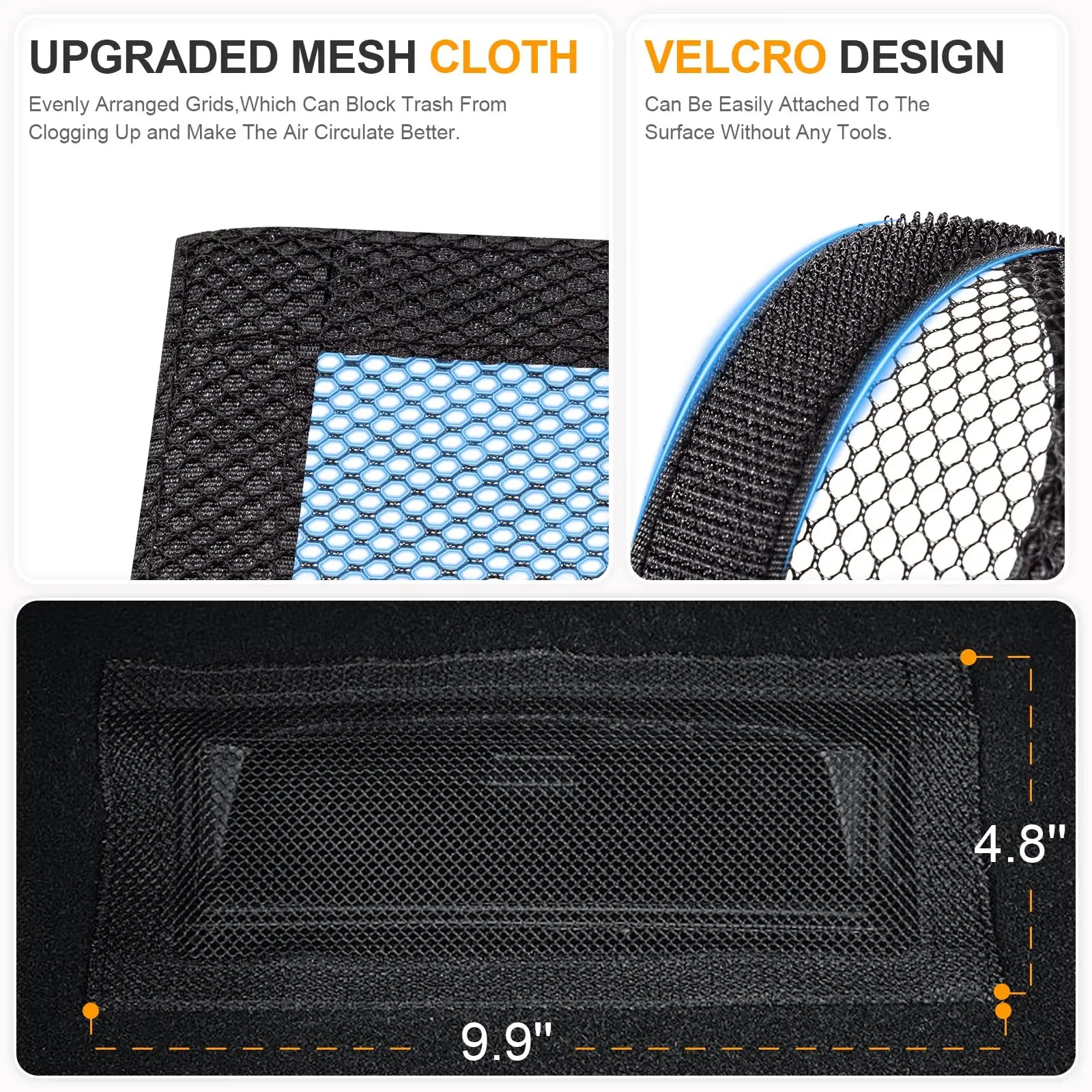 SARDVISA Backseat Air Vent Cover for Tesla Model 3 & Model Y, 2-Pack Rear Seat Air Condition Outlet Protector with Upgraded Mesh Cloth and Velcro, Car Air Vent Accessories for Tesla Model Y / 3