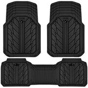 CAR PASS Heavy Rubber Car Floor Mats, Deep Waterproof Car Mats All Weather, Universal Trim-to Fit Automotive Floor Mats for Car SUV Truck Van, Durable Floor Liners Solid Black
