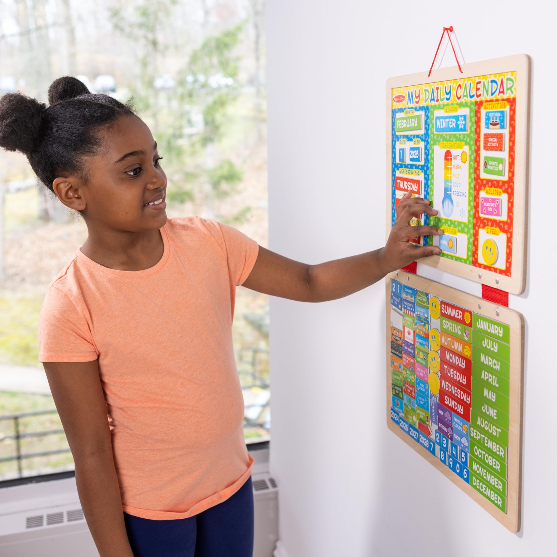 Melissa & Doug My First Daily Magnetic Calendar - Activities Calendar for Kids, Weather and Seasons Calendar for Preschoolers and Kids Ages 3+