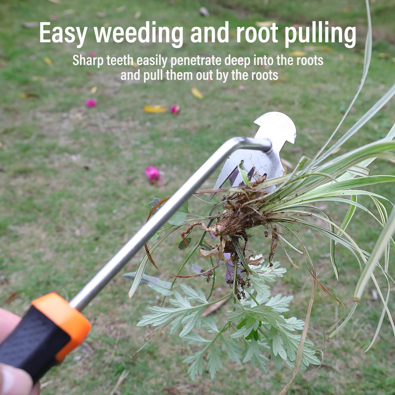 SIXCAR Weed Puller Tool,Portable Garden Weeder Tool,2024 New Gardening Weeding Tools,for Hand Weeder Puller for Vegetable Gardening Backyard Farm Planting & Uprooting Weeding Tool (Rubber Handle)