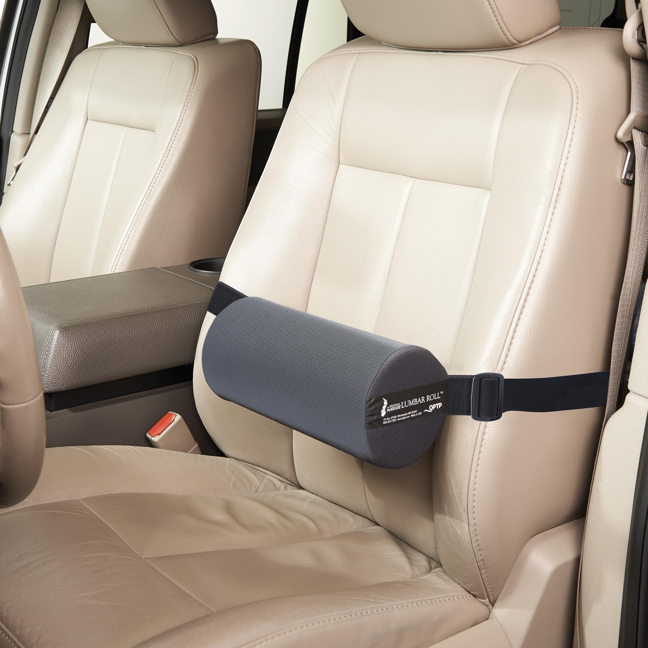 OPTP The Original McKenzie Lumbar Roll – USA-Made Low Back Lumbar Support for Office Chair & Car Seat Back Support Cushion. The Preferred Lumbar Pillow by Physical Therapists - Standard Density