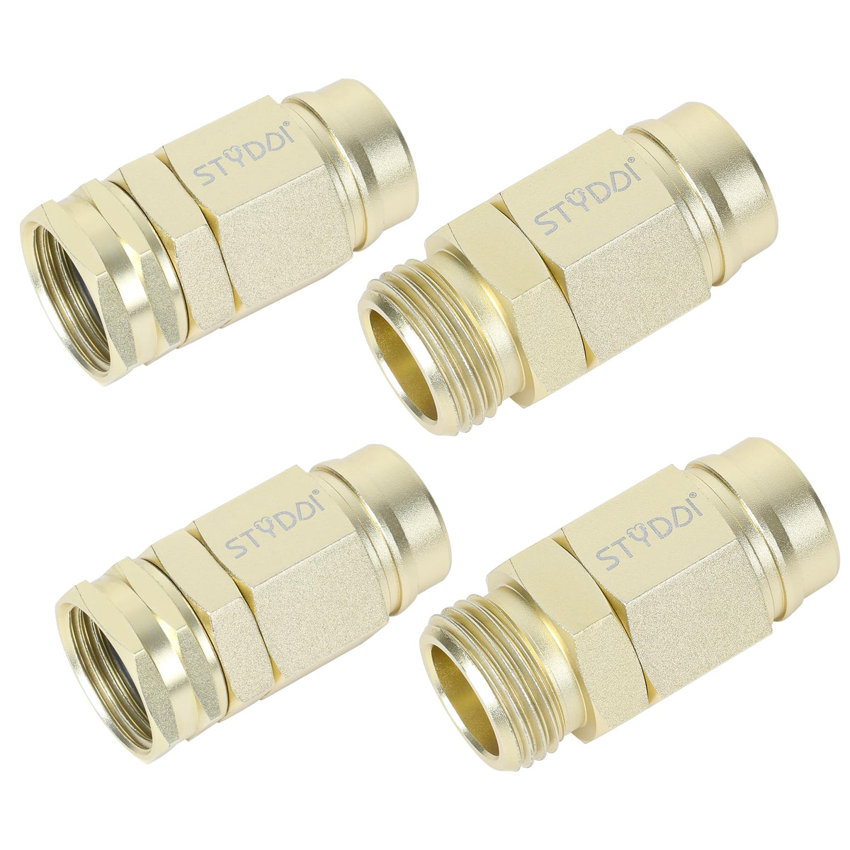 STYDDI Metal Heavy-Duty 5/8-inch Garden Hose Connector Repair Fittings, Premium Aluminum-Alloy Female and Male End-Hose Mender, 5/8" Water Hose End Coupler Replacement, 2 Set